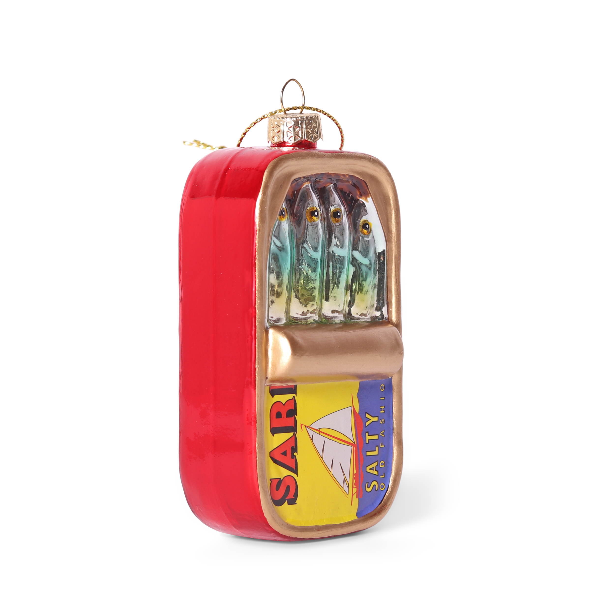 Sardine Can Glass Decoration, 9cm