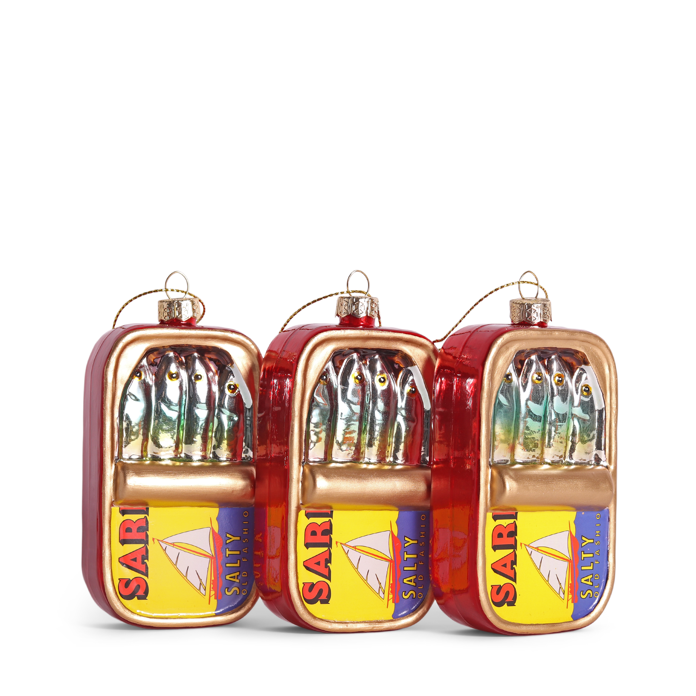 Sardine Can Glass Decoration, 9cm