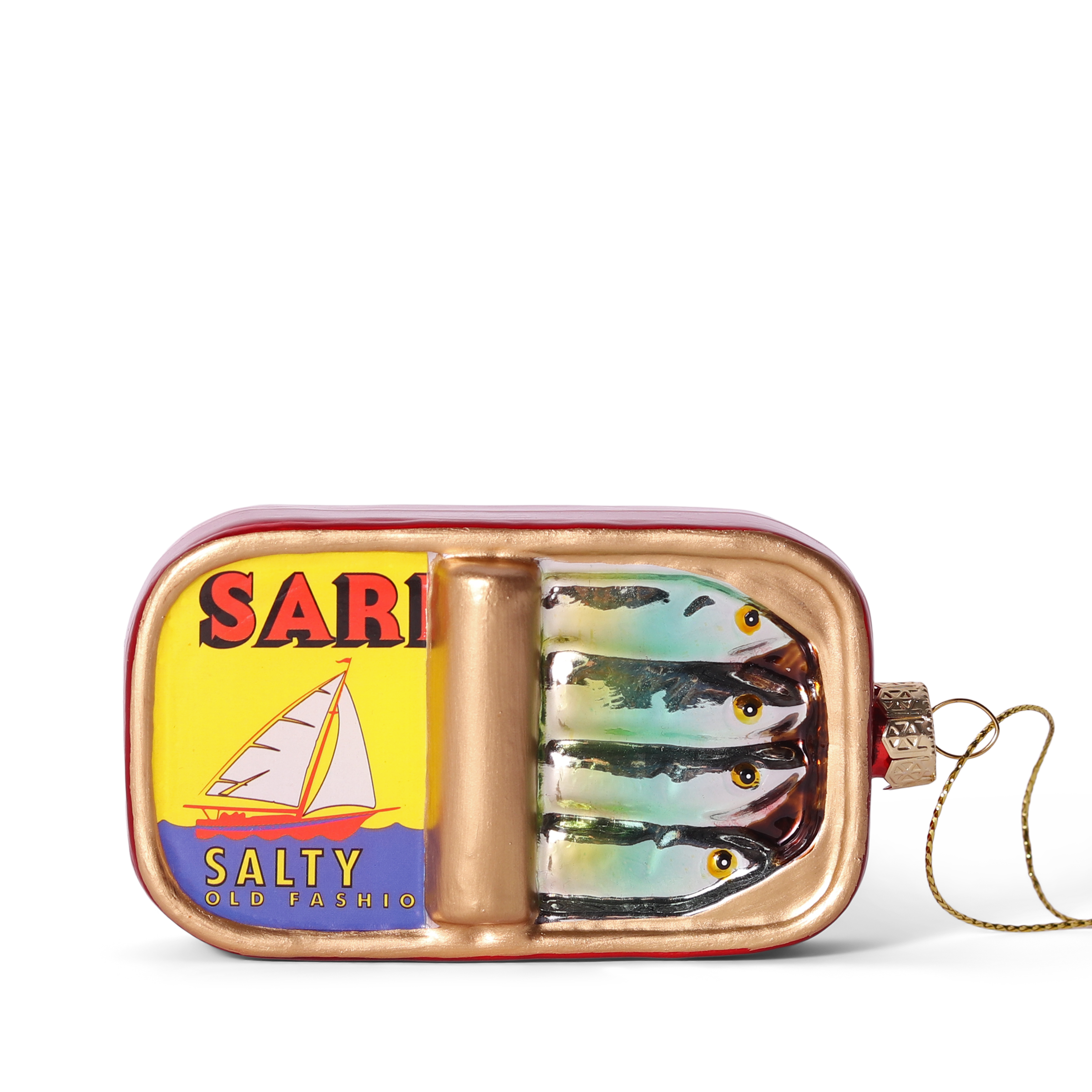 Sardine Can Glass Decoration, 9cm