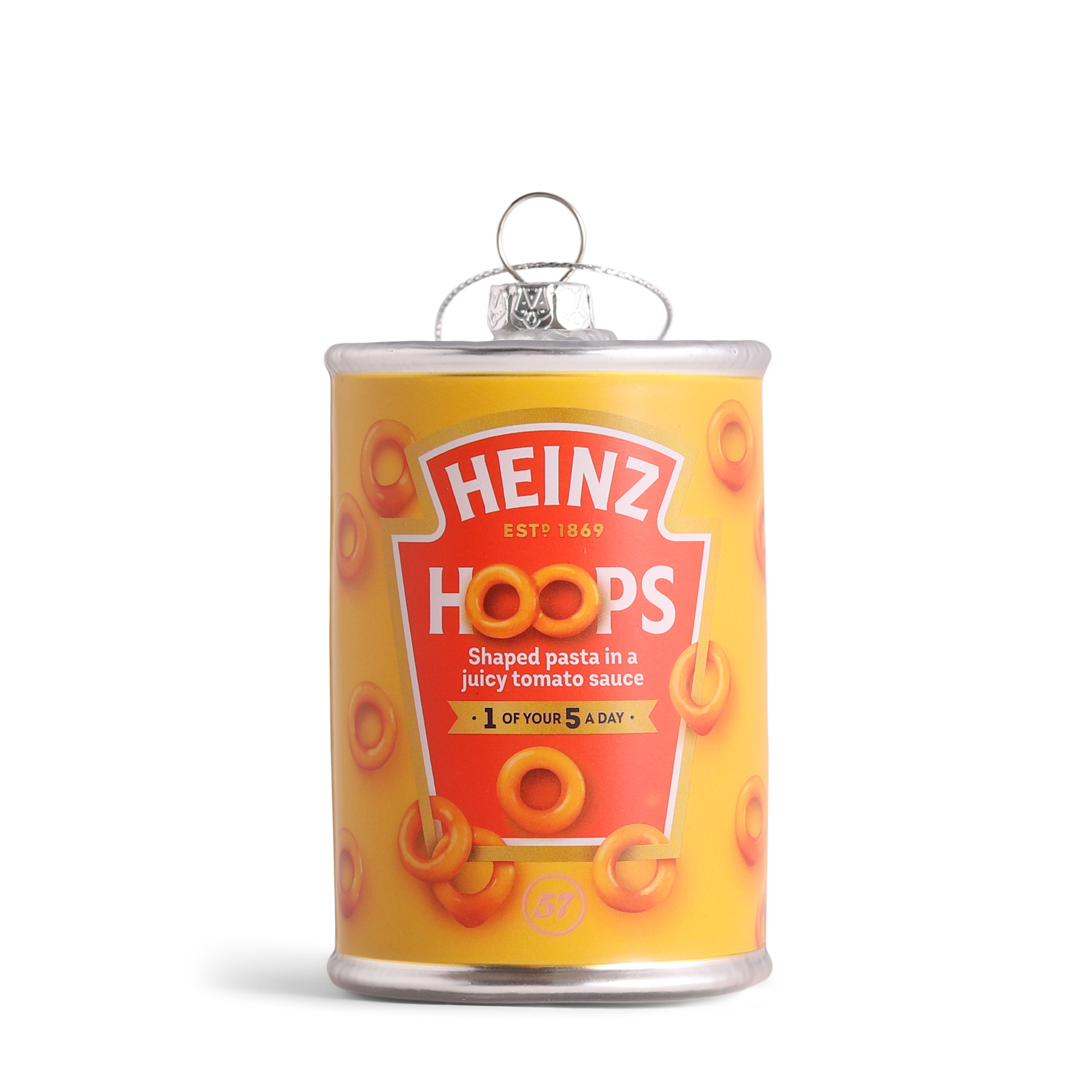 HEINZ Spaghetti Hoops Glass Decoration, 8cm