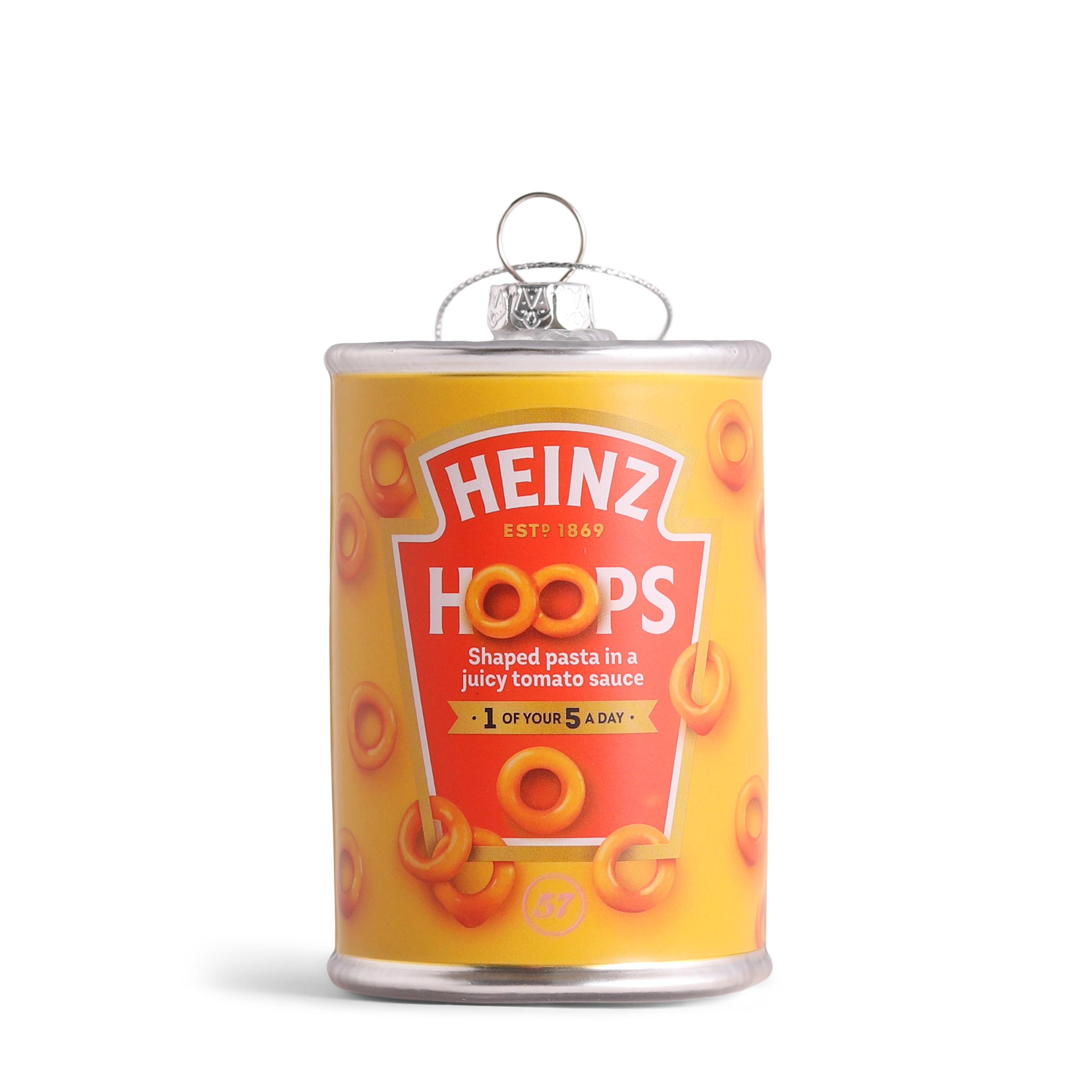 HEINZ Spaghetti Hoops Glass Decoration, 8cm