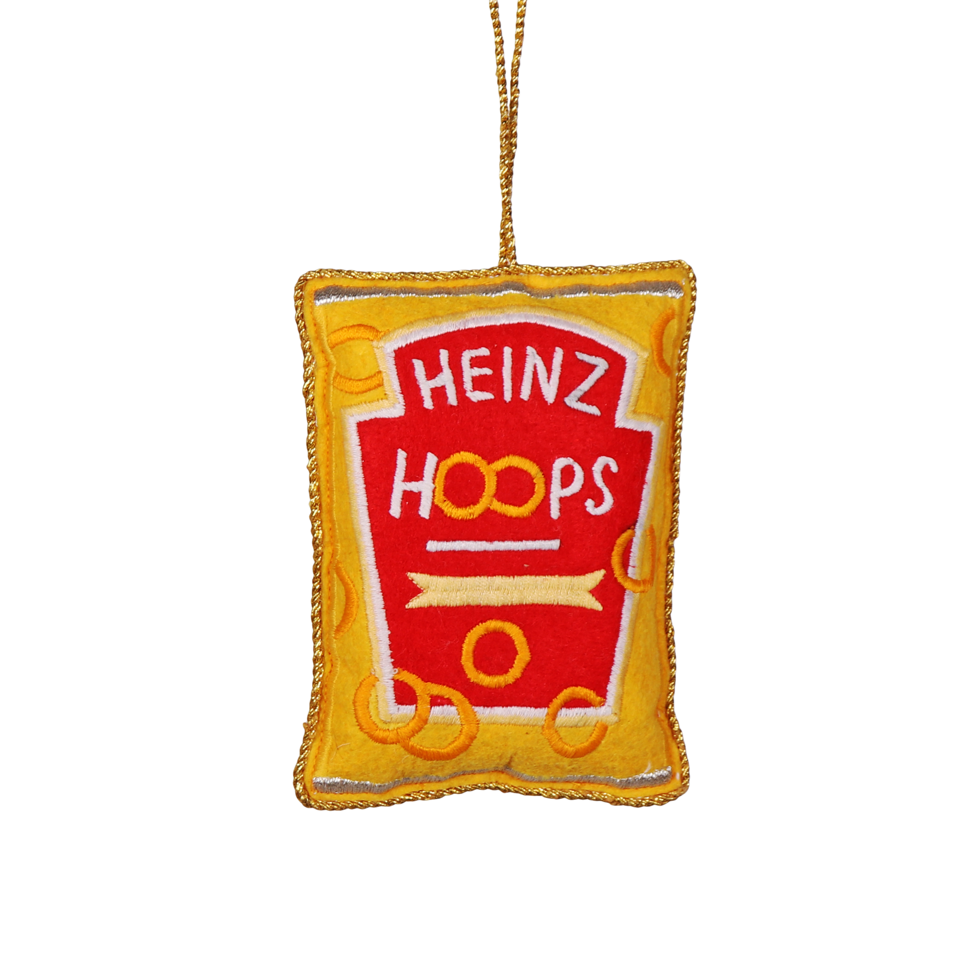 HEINZ Spaghetti Hoops Embroidered Decoration, 10cm
