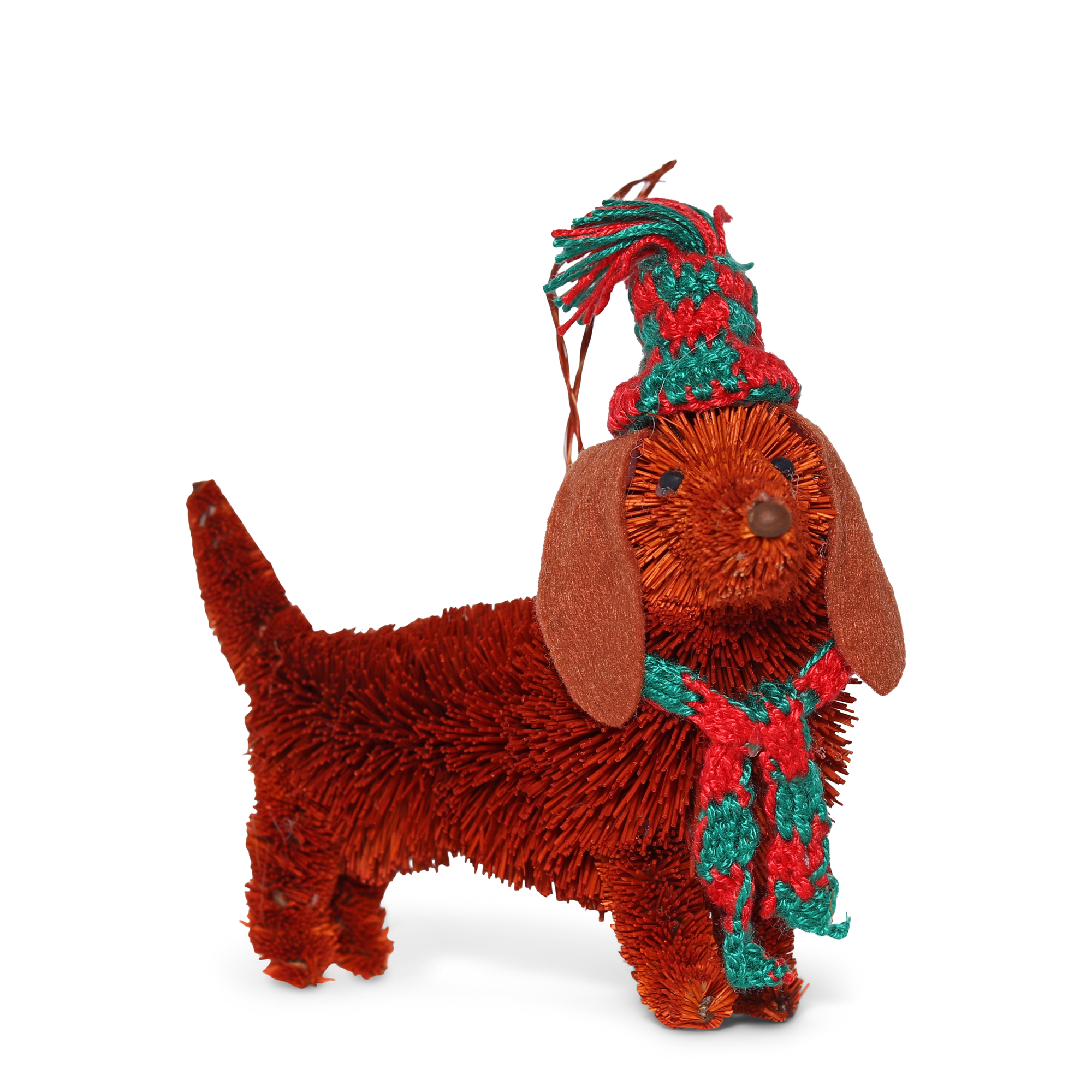 Bristle Dachshund Decoration, 13cm