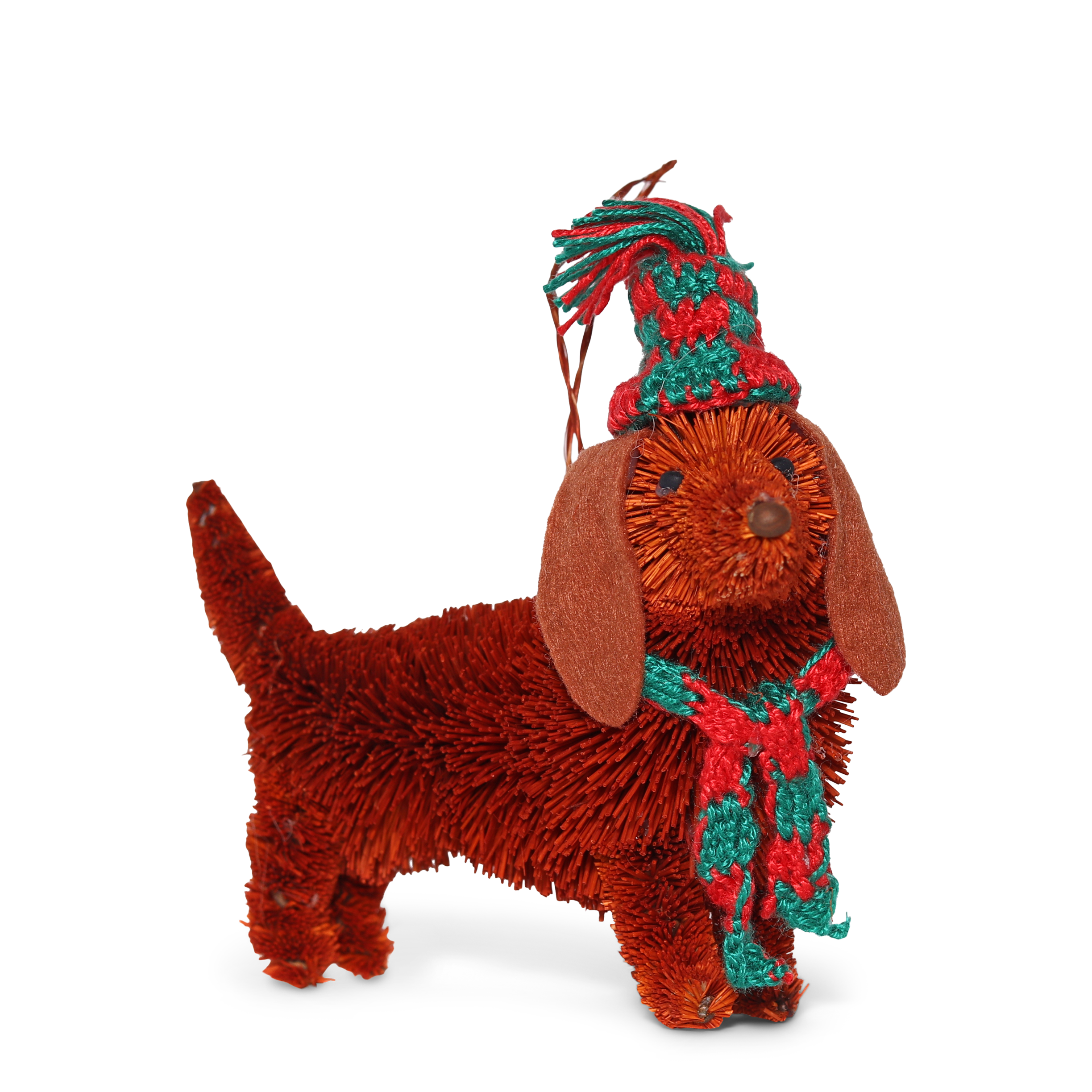 Bristle Dachshund Decoration, 13cm