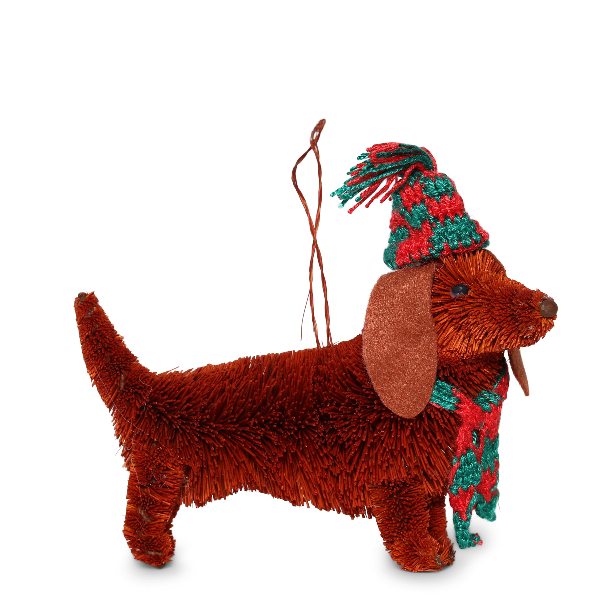 Bristle Dachshund Decoration, 13cm