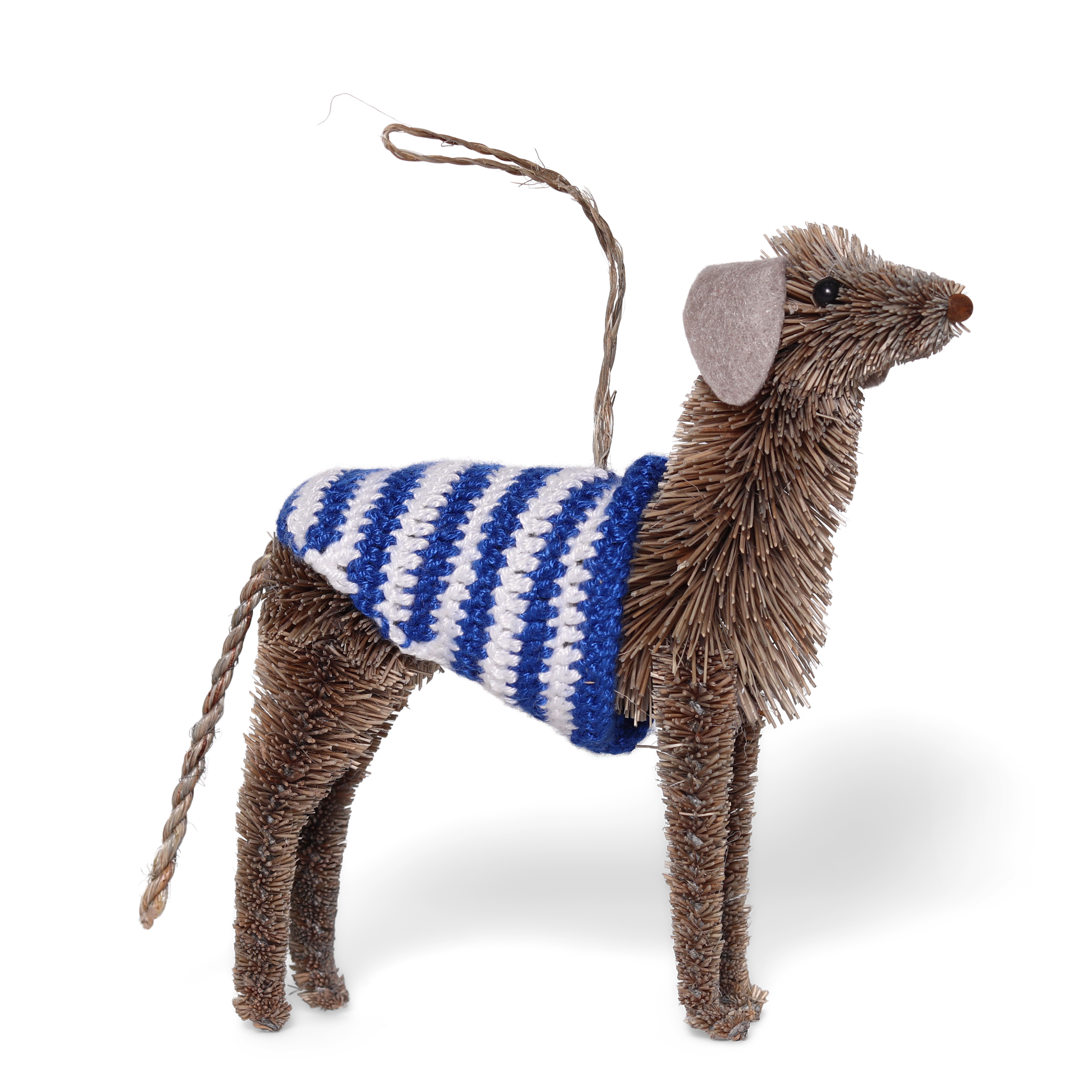 Bristle Grey Hound Decoration, 13cm