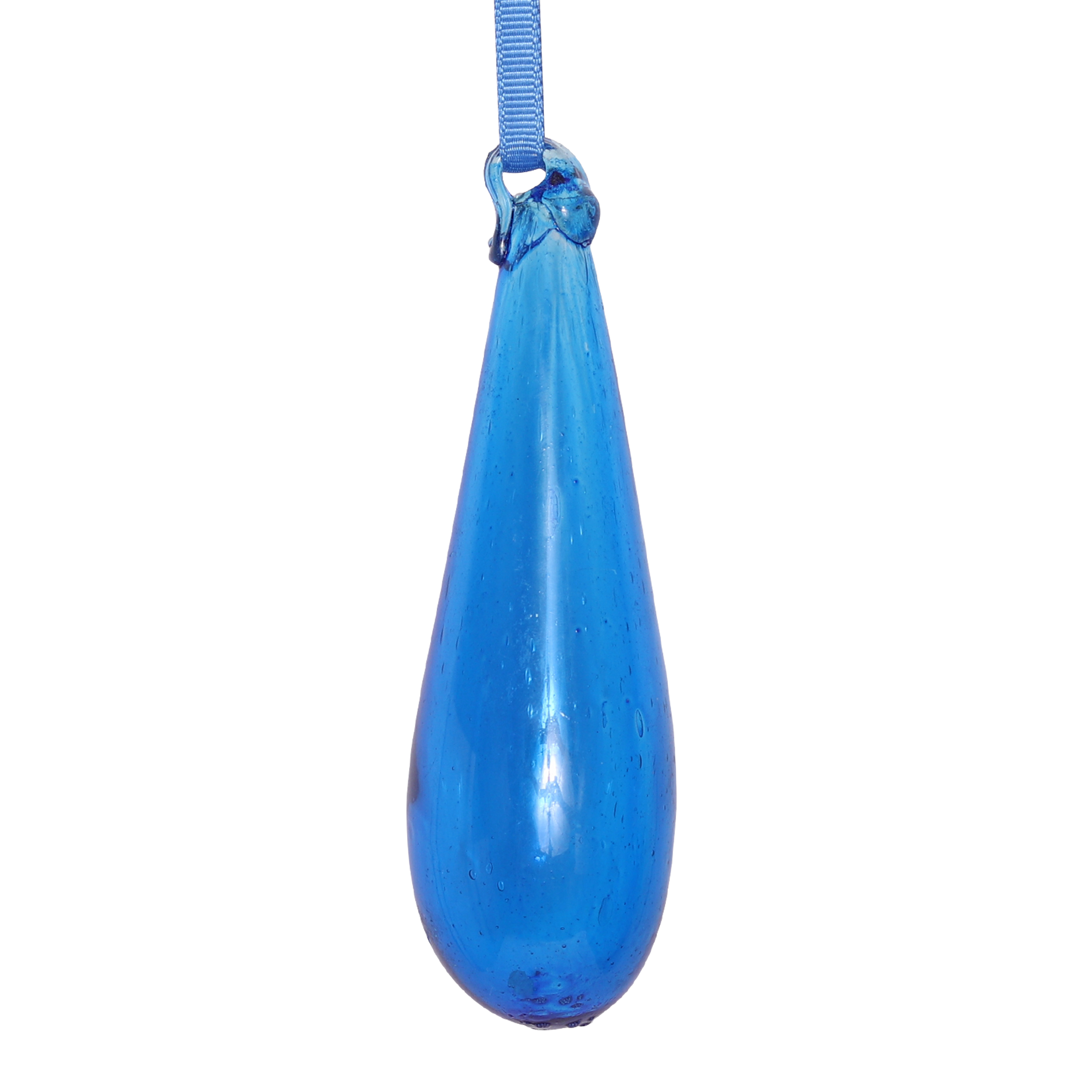 Organic Glass Droplet 10cm, Blue