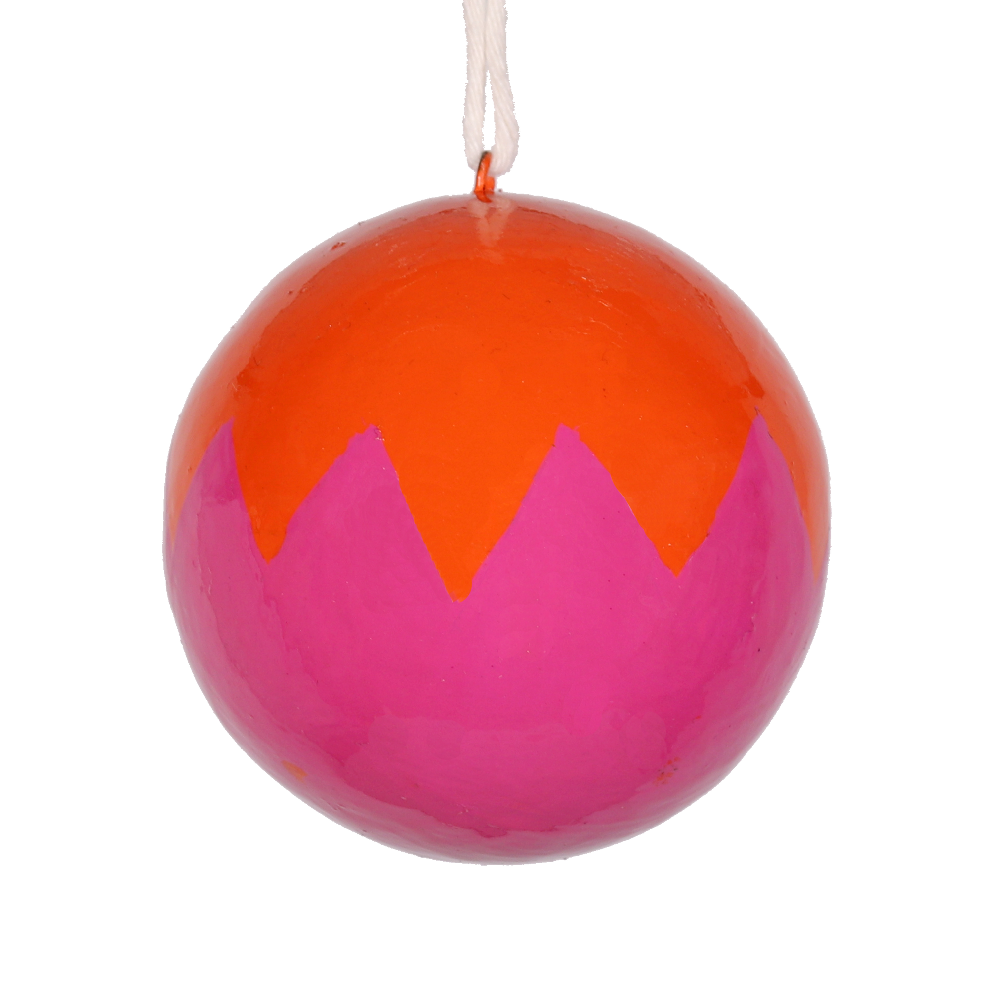 Jagged Pink & Orange Papier Mâché Bauble