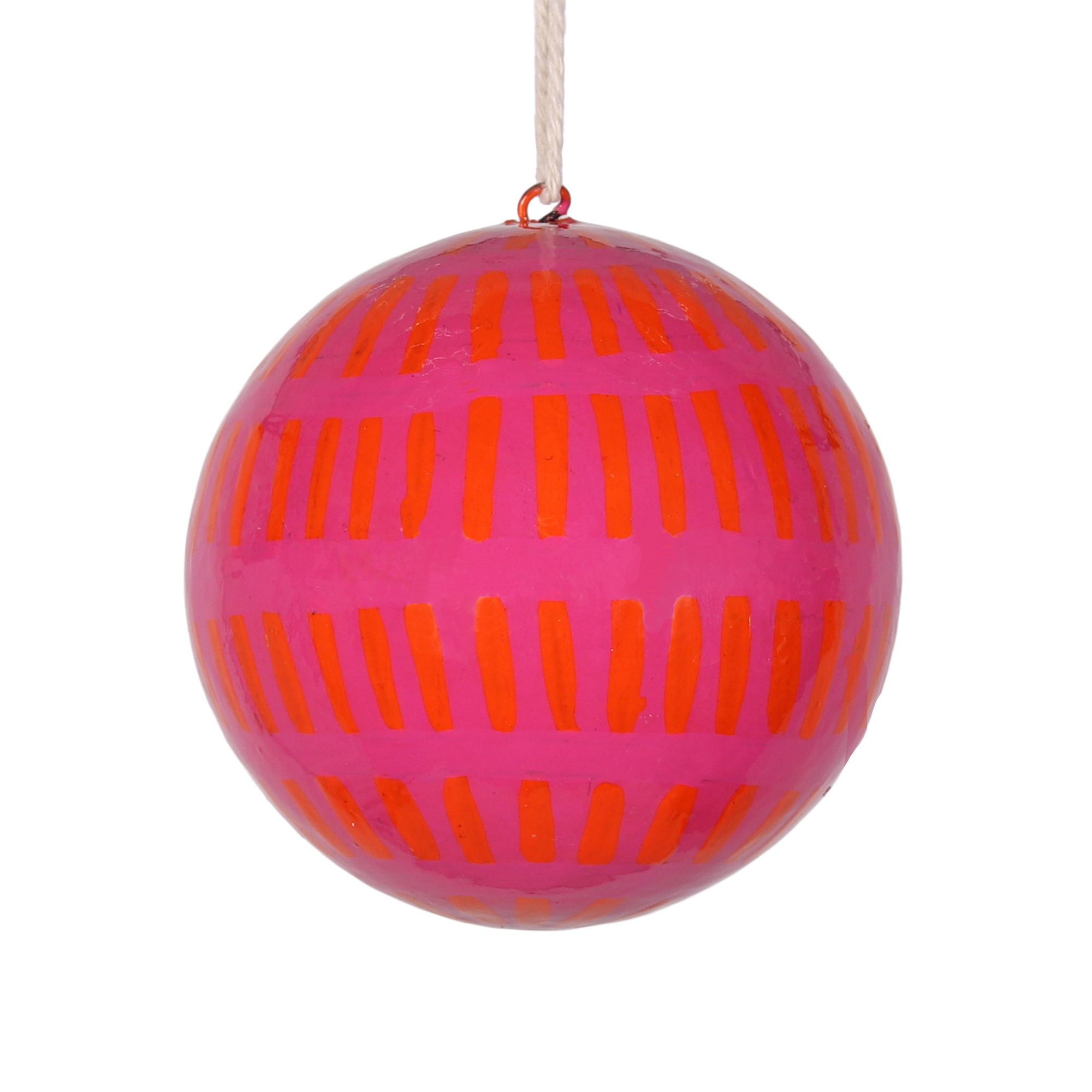 Dash Pink & Orange Papier Mâché Bauble
