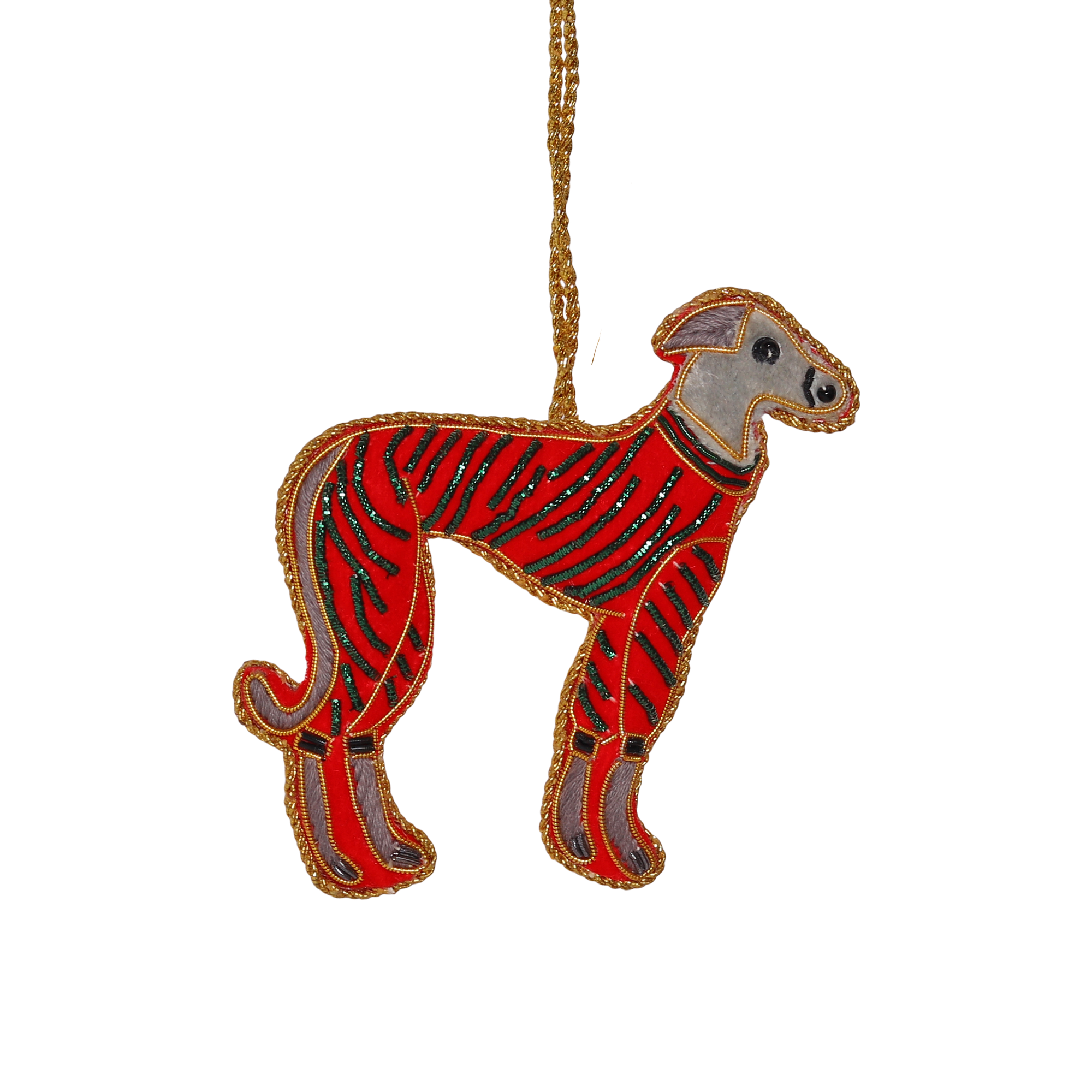 Dog in Jumper Embroidered Decoration, 12cm