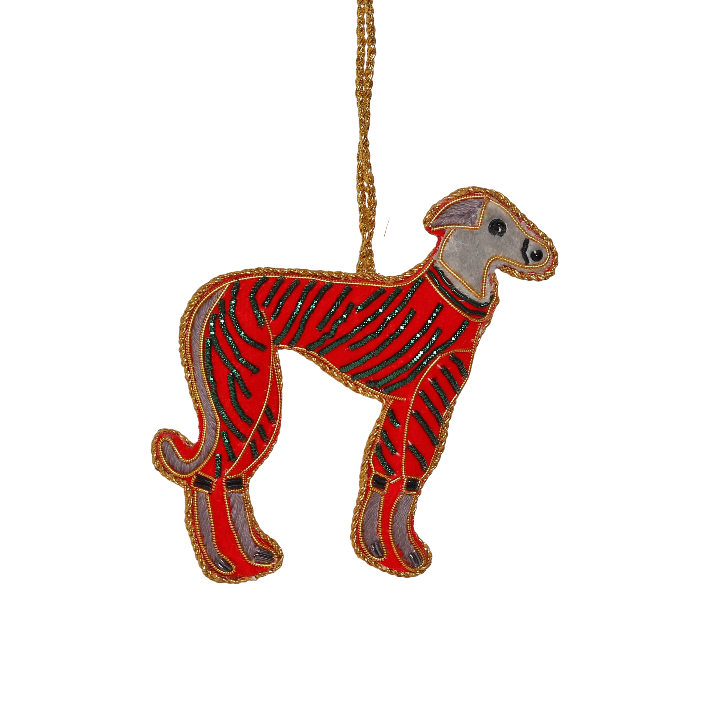 Dog in Jumper Embroidered Decoration, 12cm