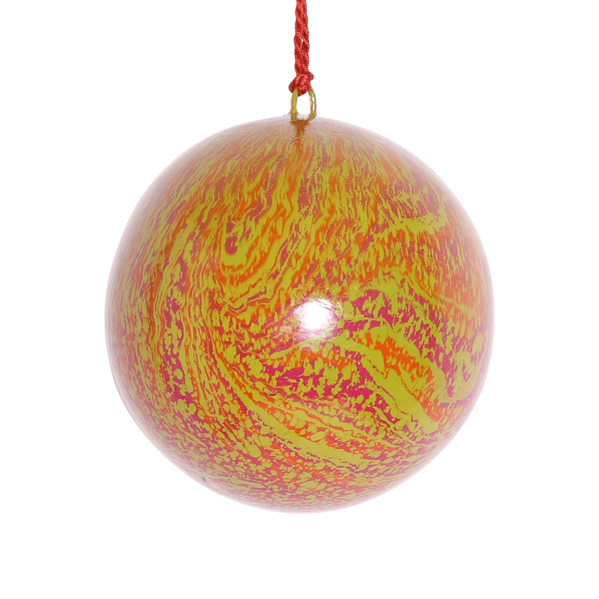 Marble Green Papier Mâché Bauble