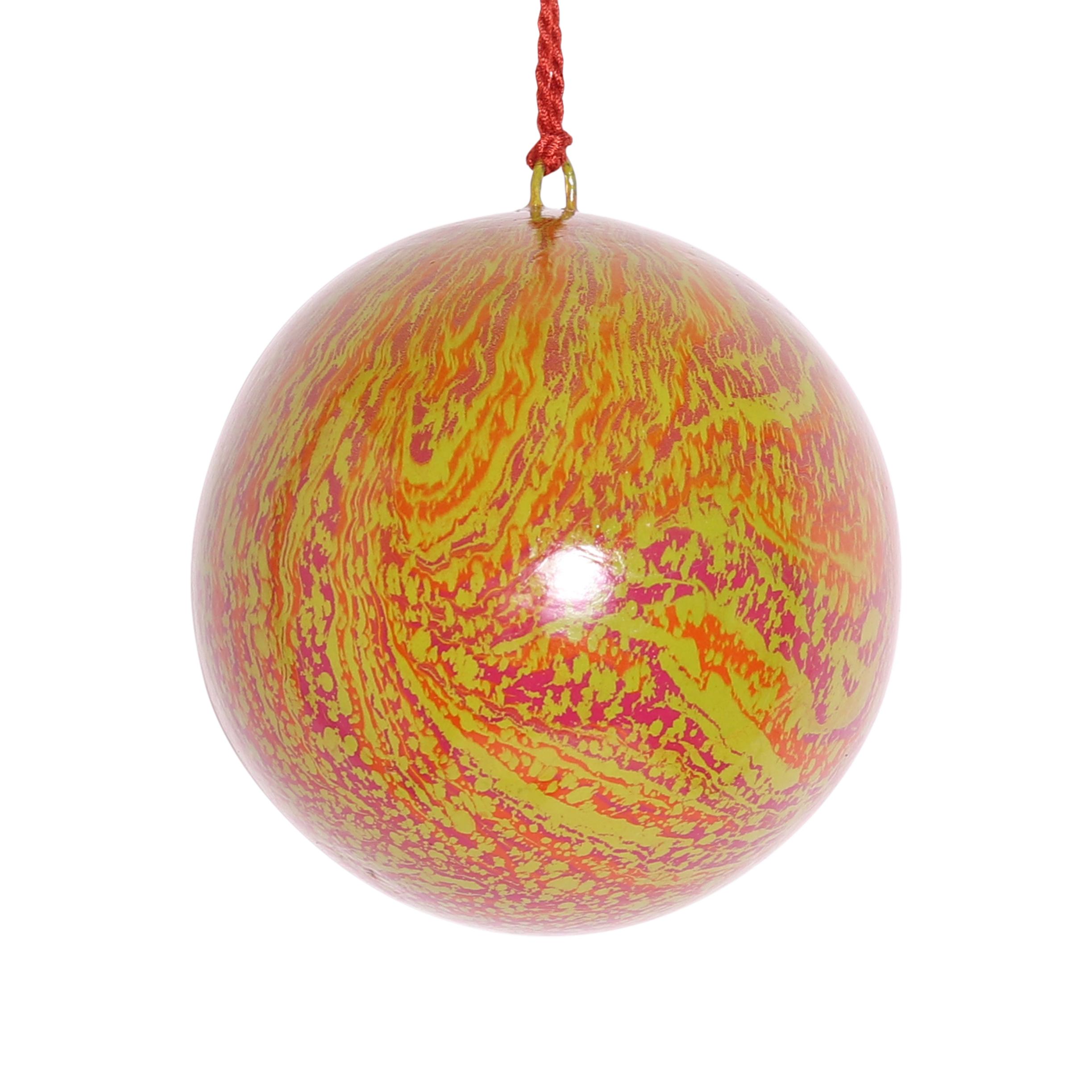 Marble Green Papier Mâché Bauble