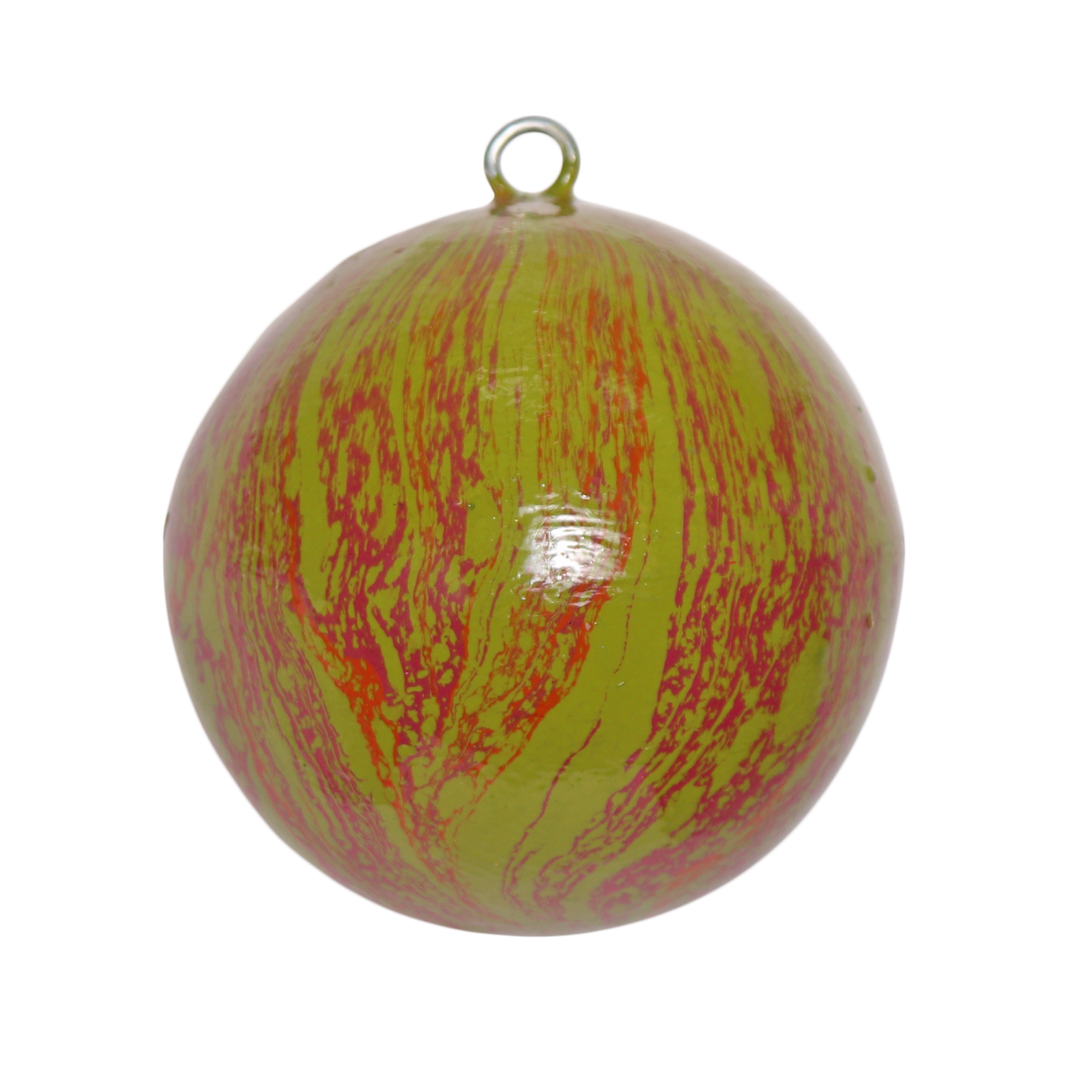 Marble Green Papier Mâché Bauble