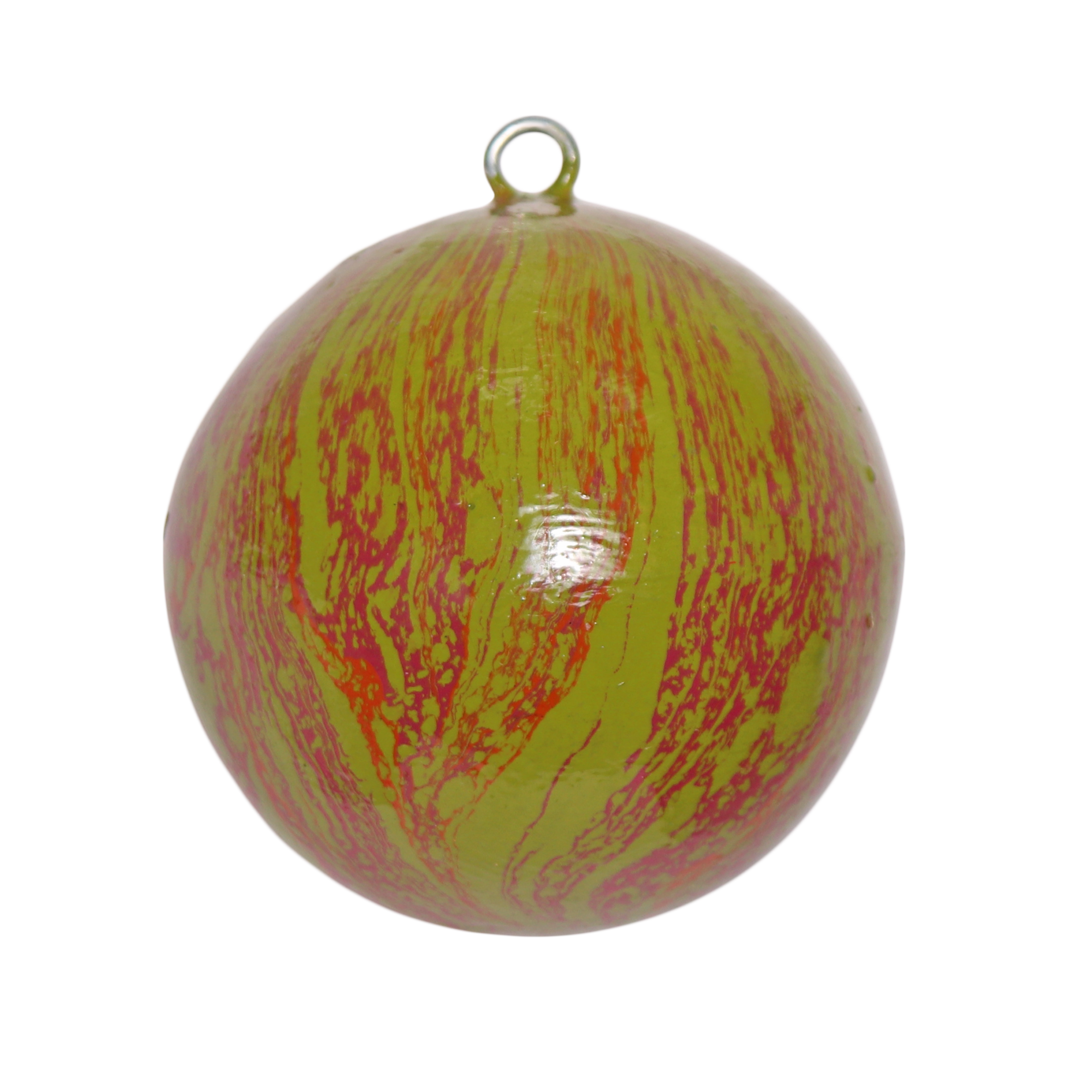 Marble Green Papier Mâché Bauble