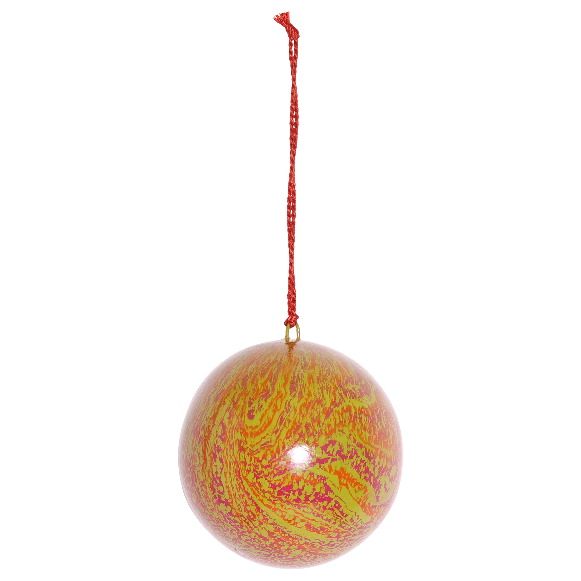 Marble Green Papier Mâché Bauble