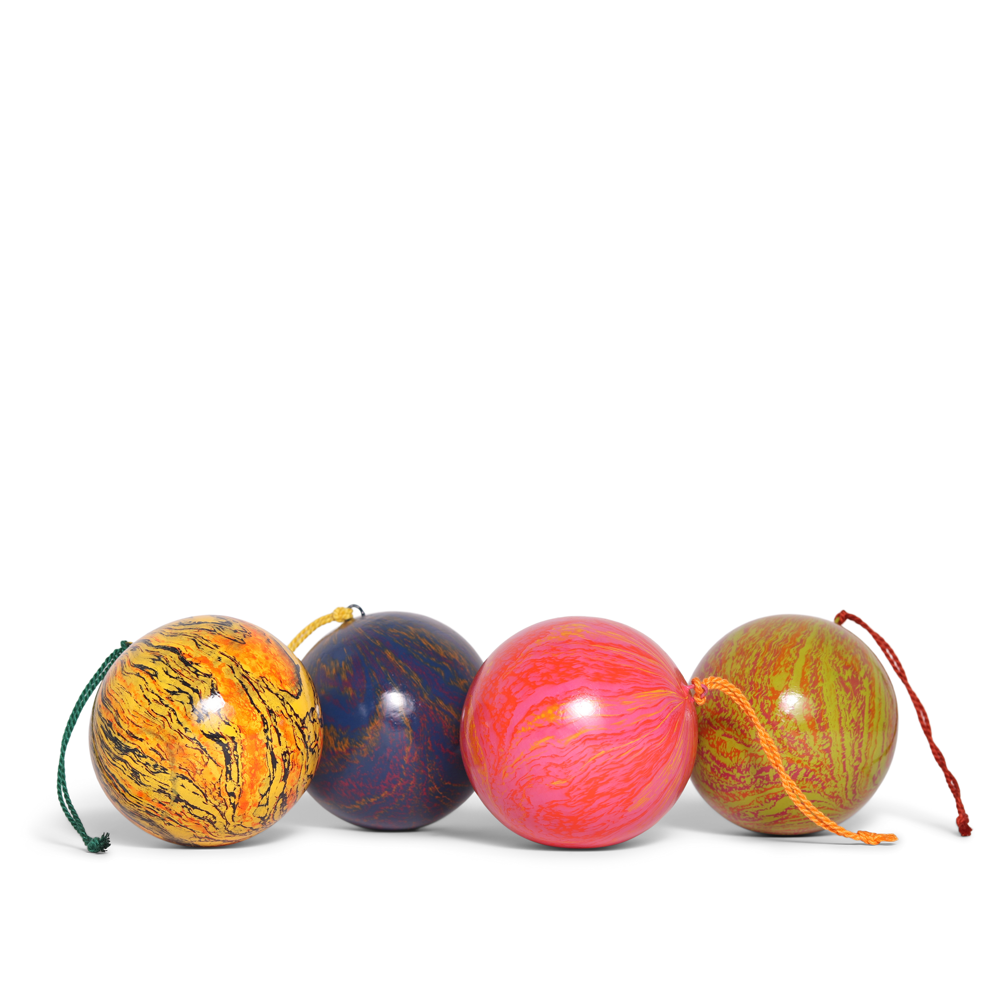 Marble Pink Papier Mache Bauble