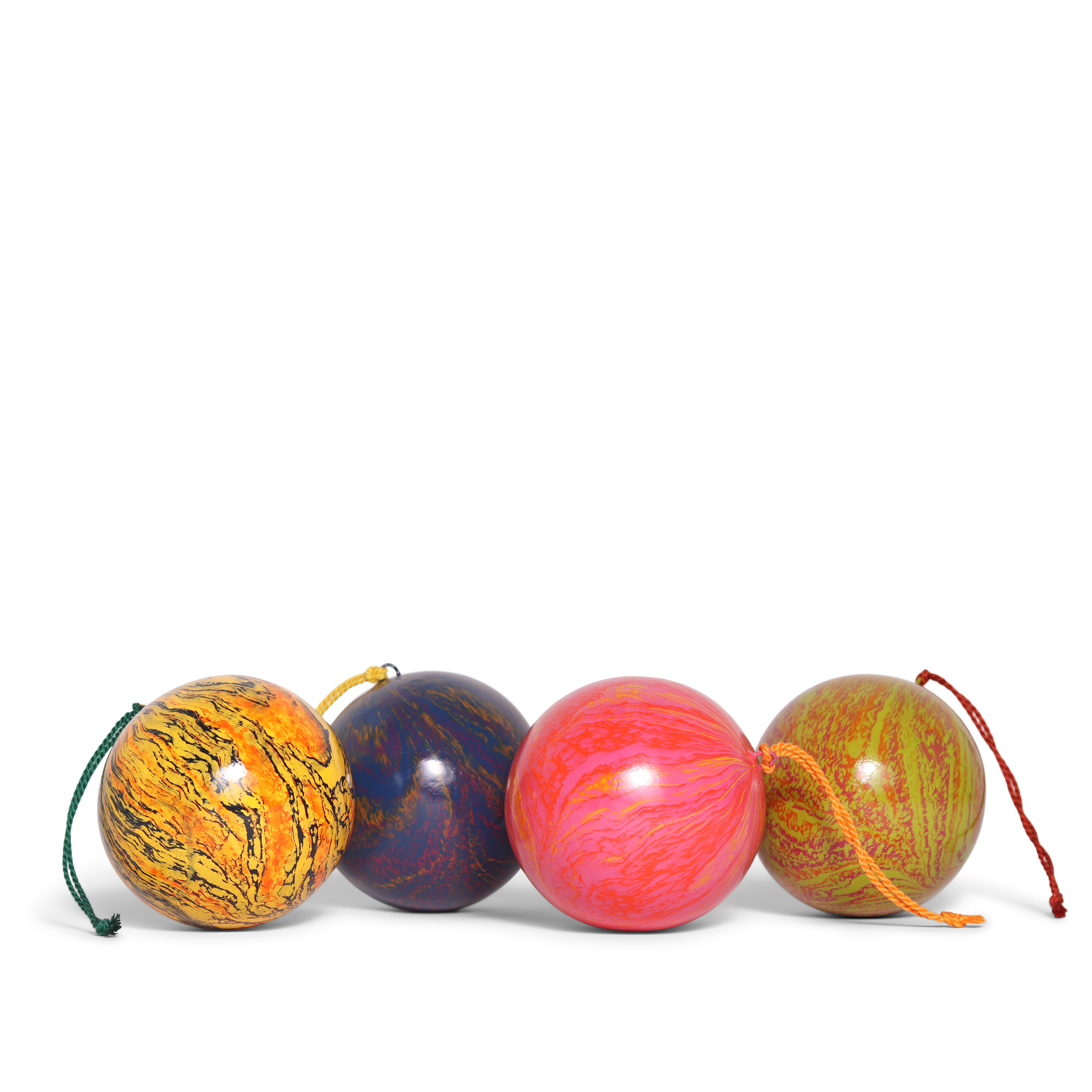 Marble Pink Papier Mache Bauble