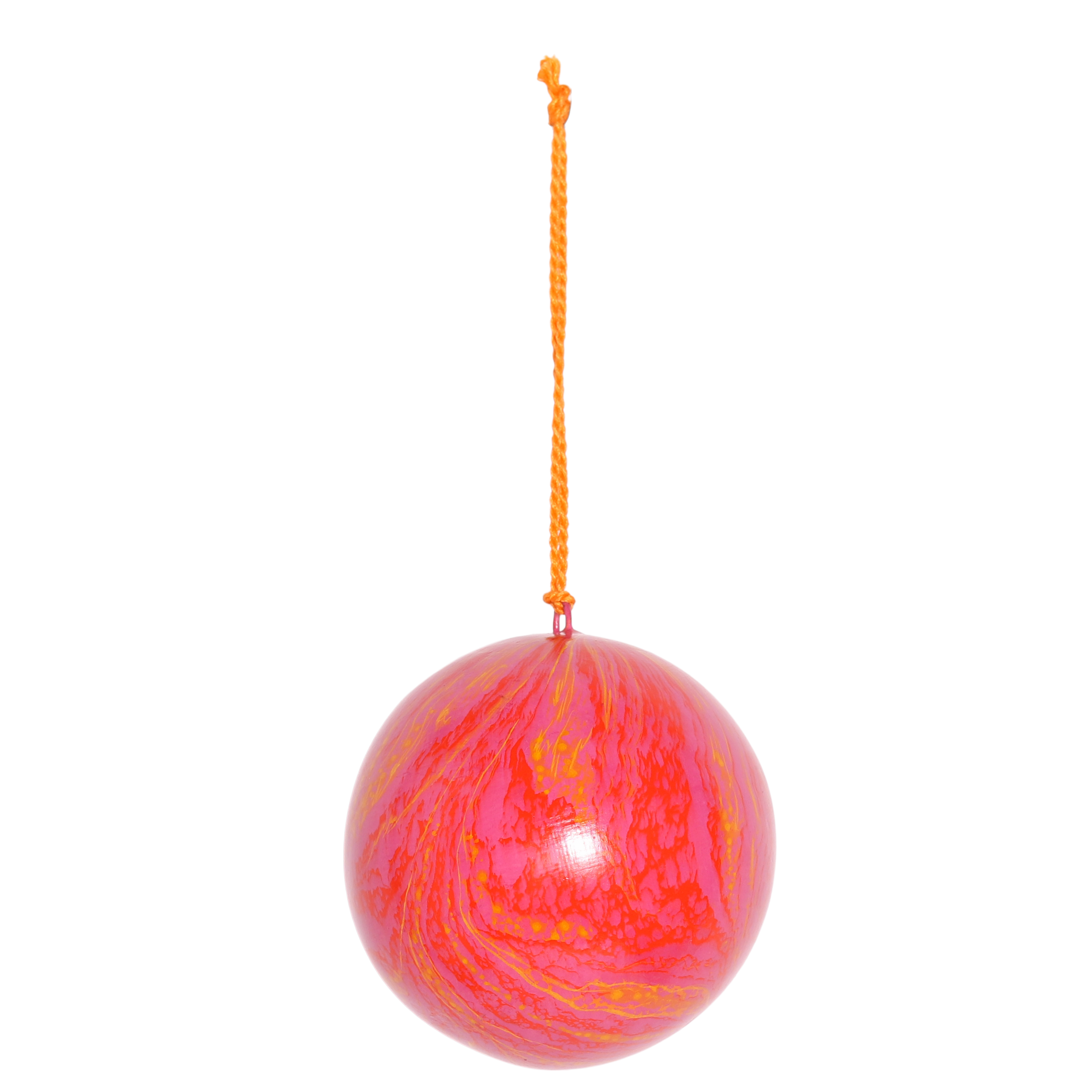 Marble Pink Papier Mache Bauble