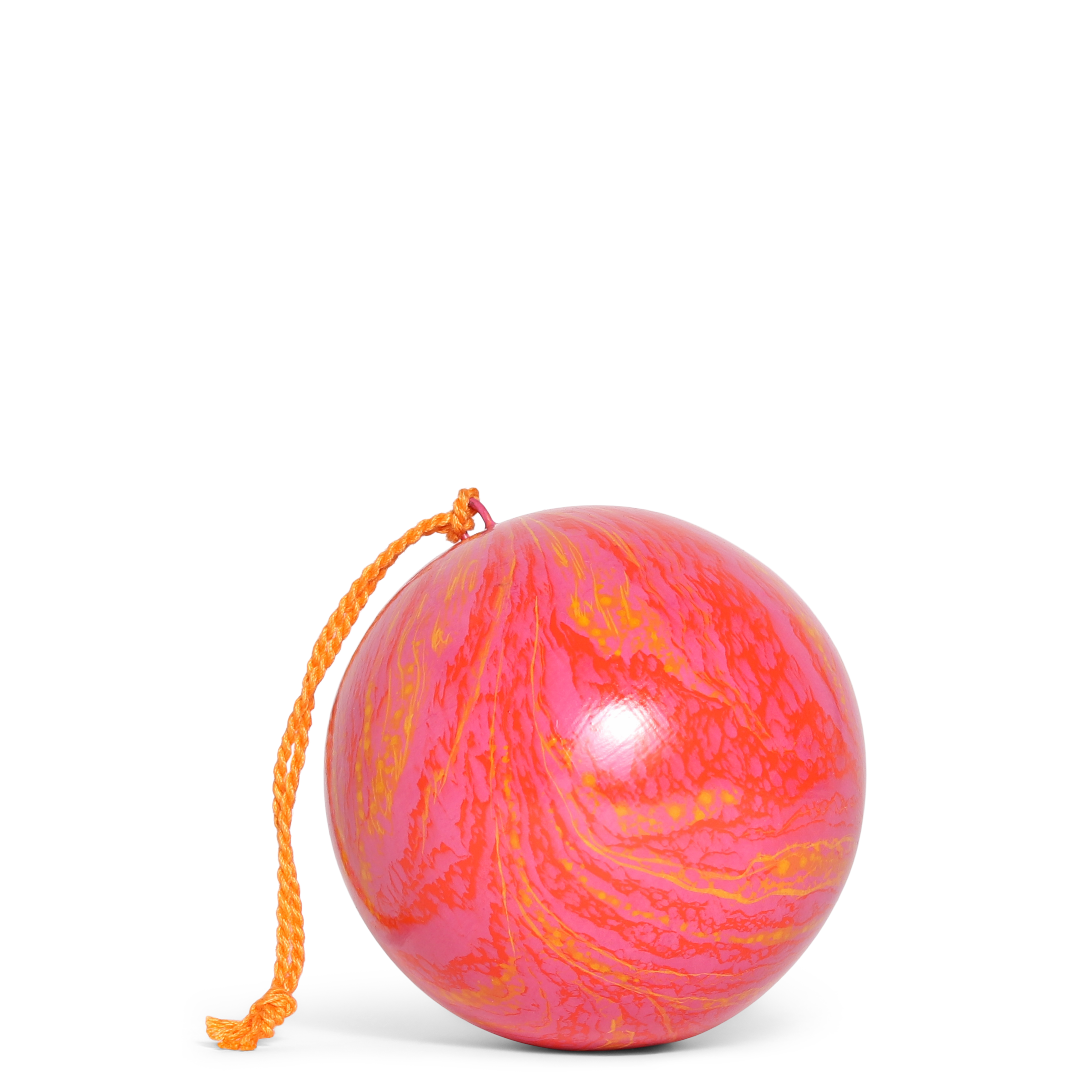 Marble Pink Papier Mache Bauble