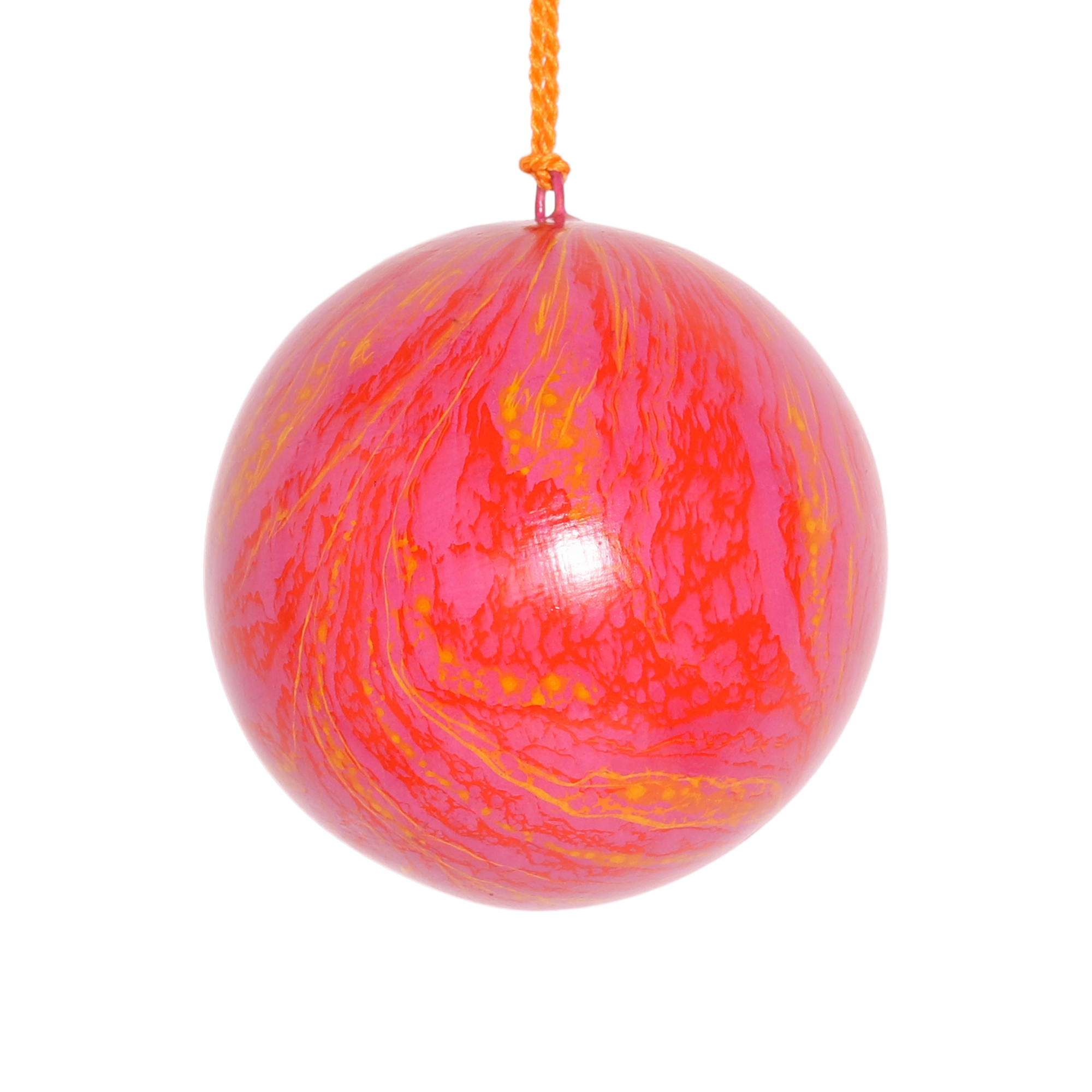 Marble Pink Papier Mache Bauble