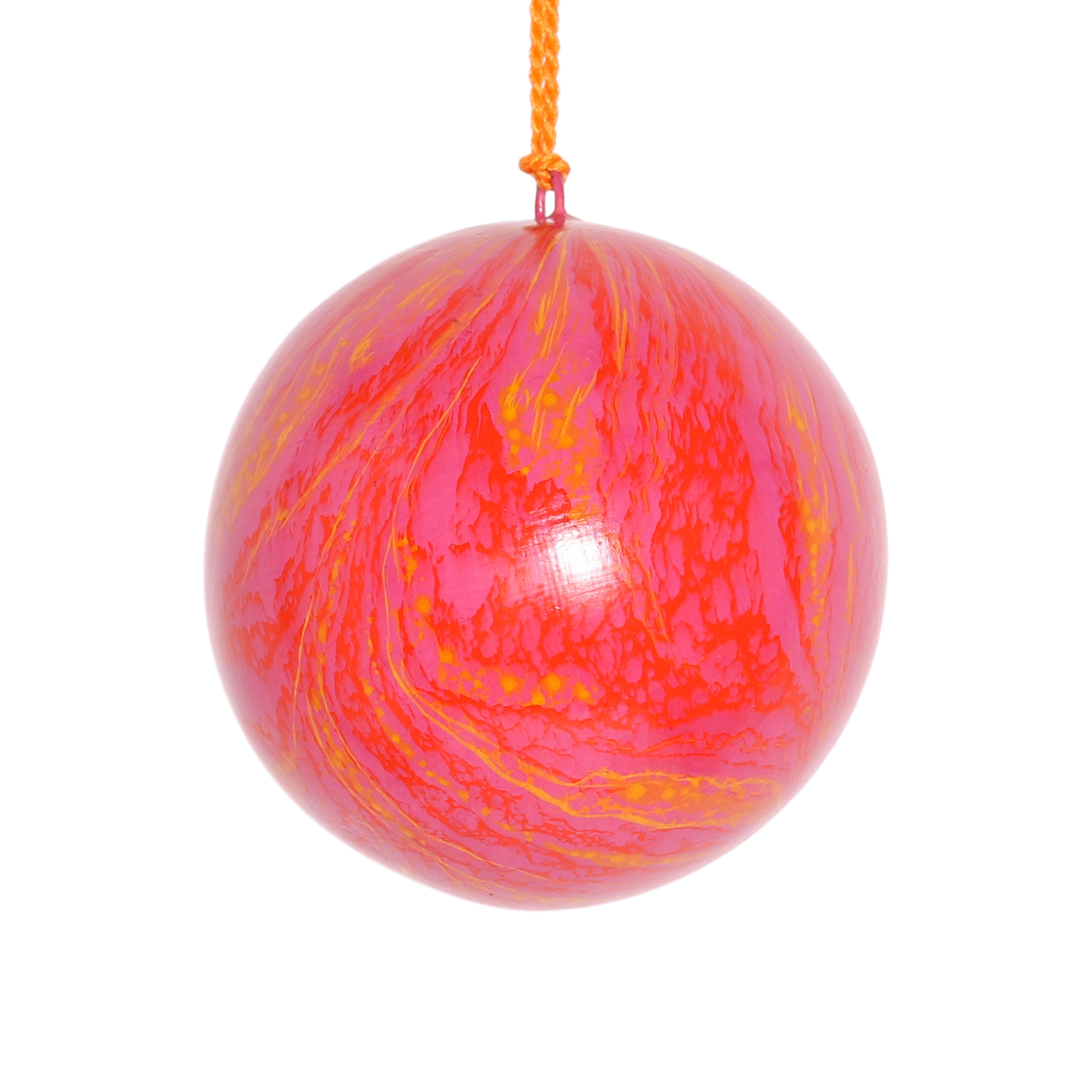 Marble Pink Papier Mache Bauble