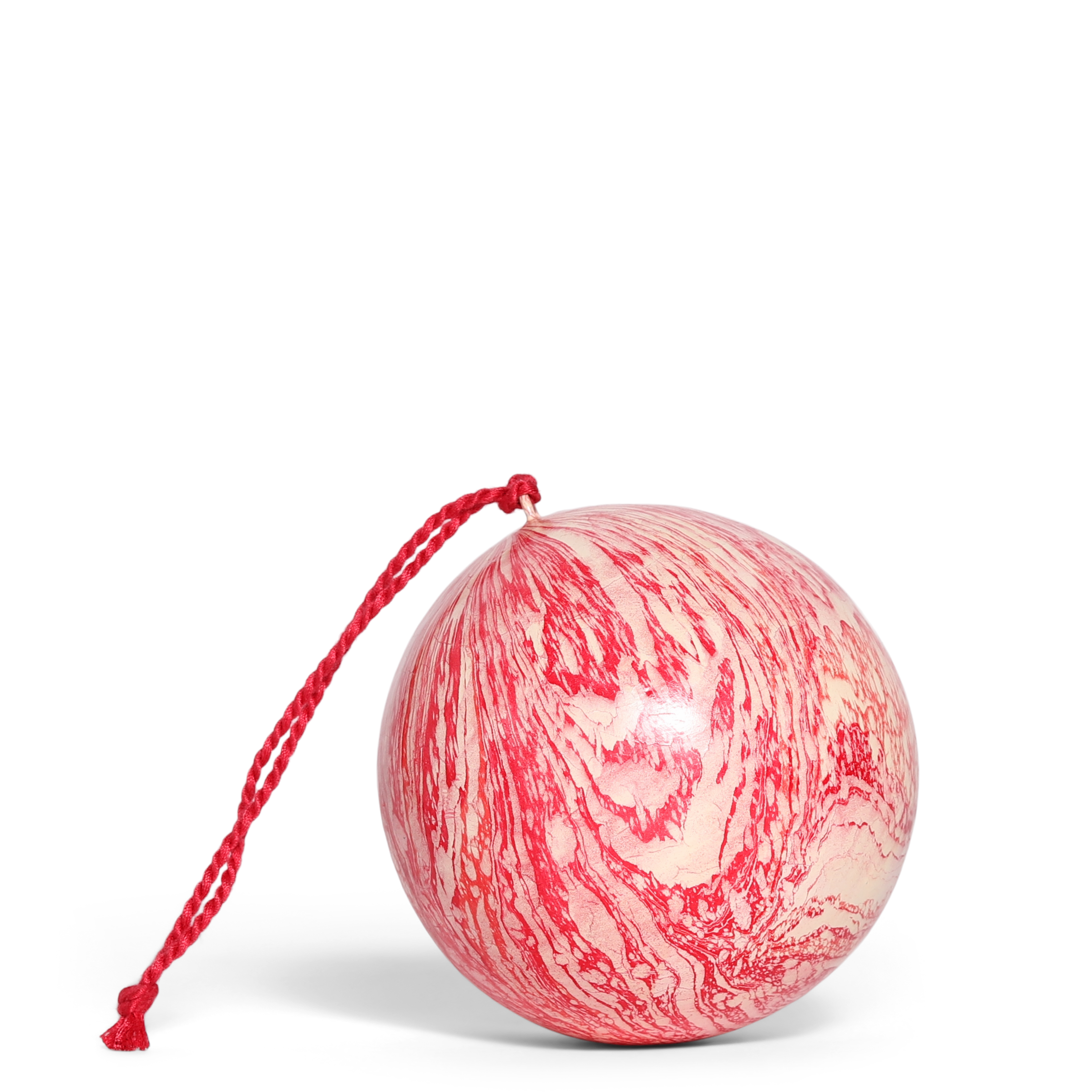 Marble Red Papier Mâché Bauble