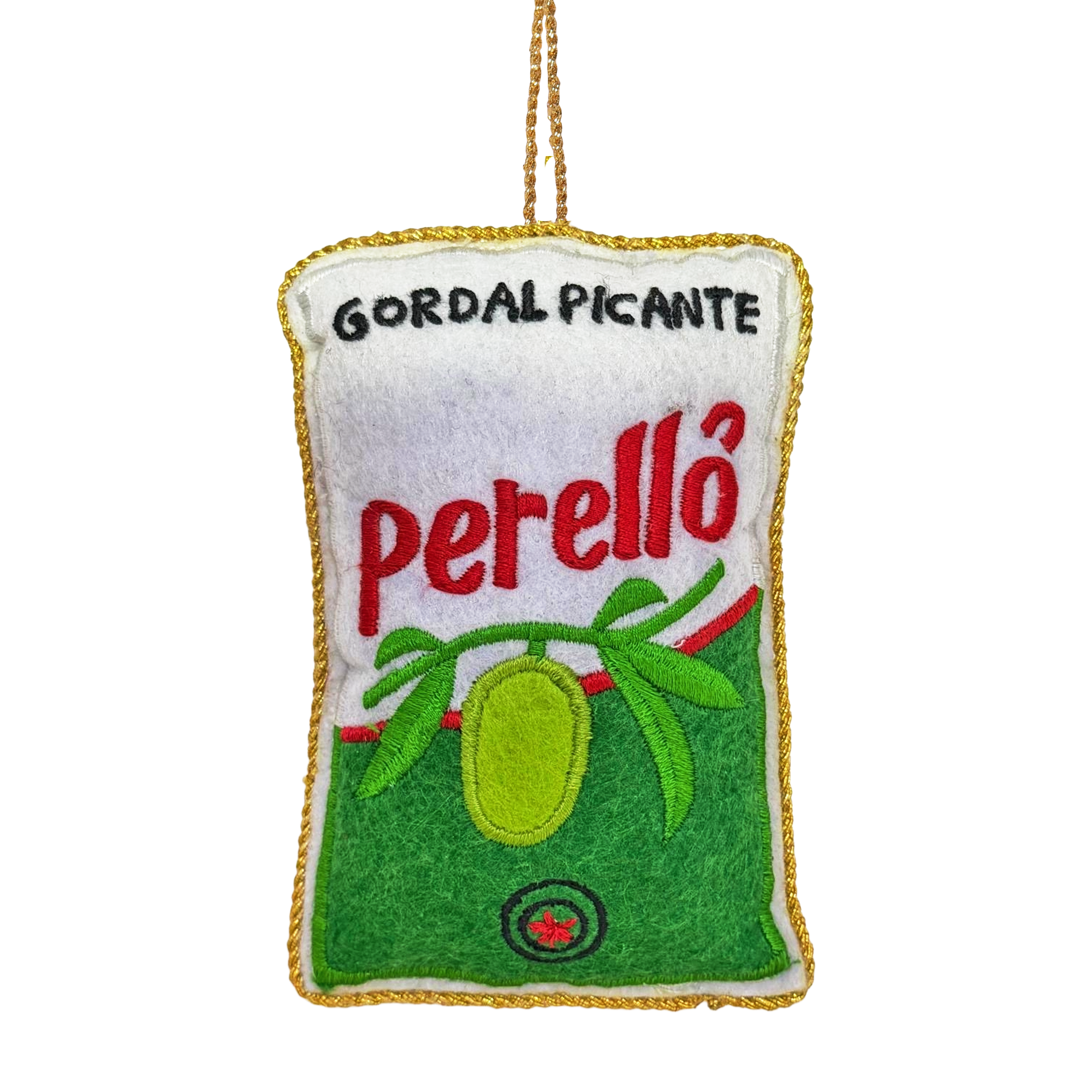 Perelló Olives Embroidered Decoration, 10cm