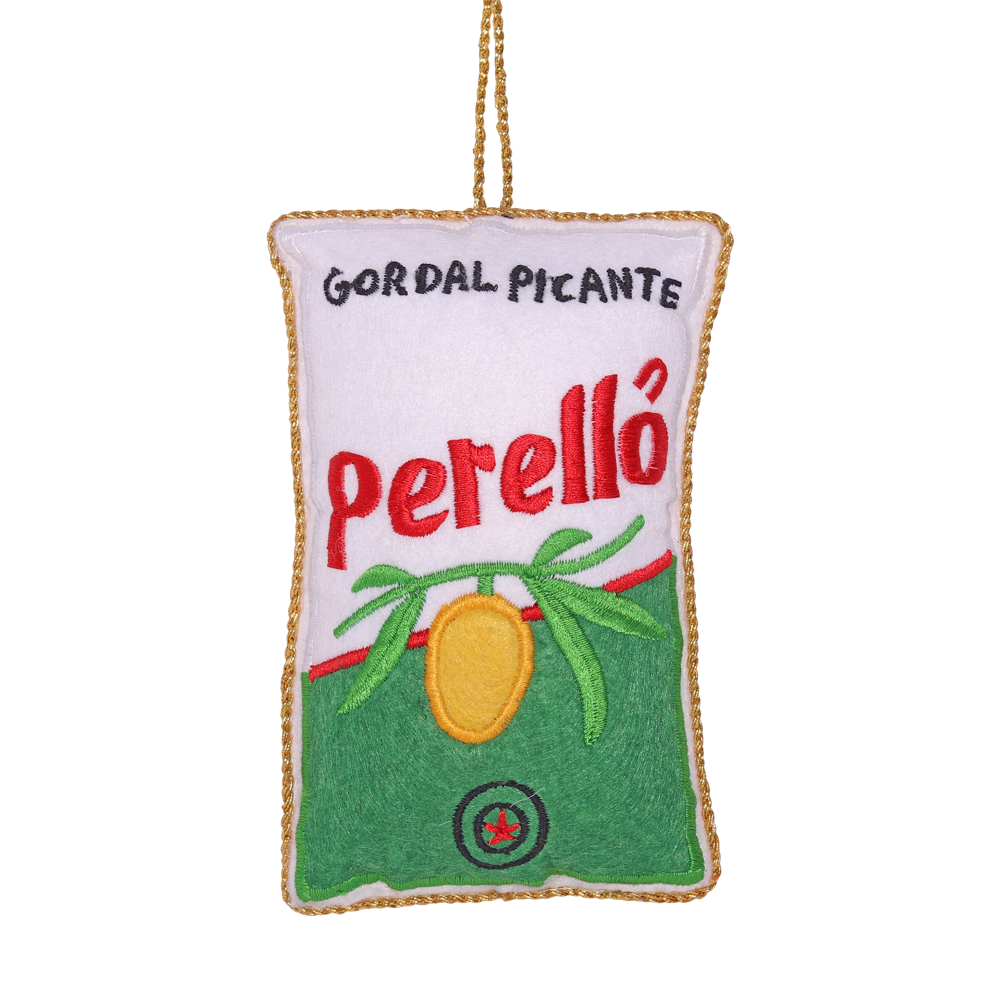 Perelló Olives Embroidered Decoration, 10cm