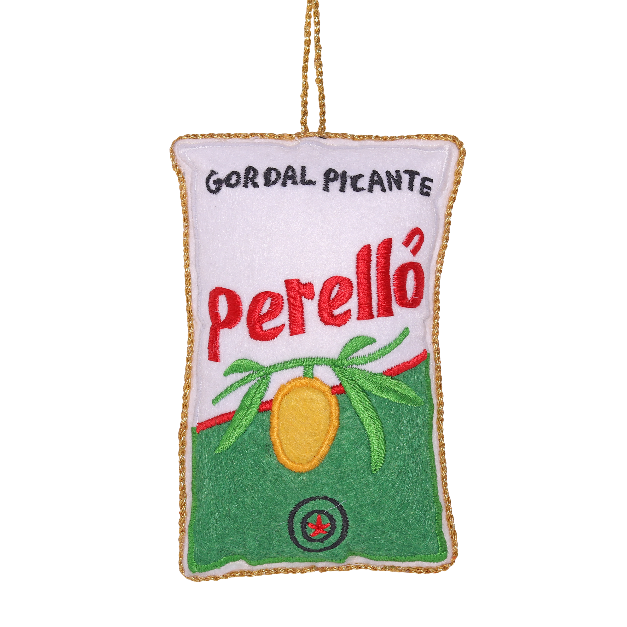 Perelló Olives Embroidered Decoration, 10cm