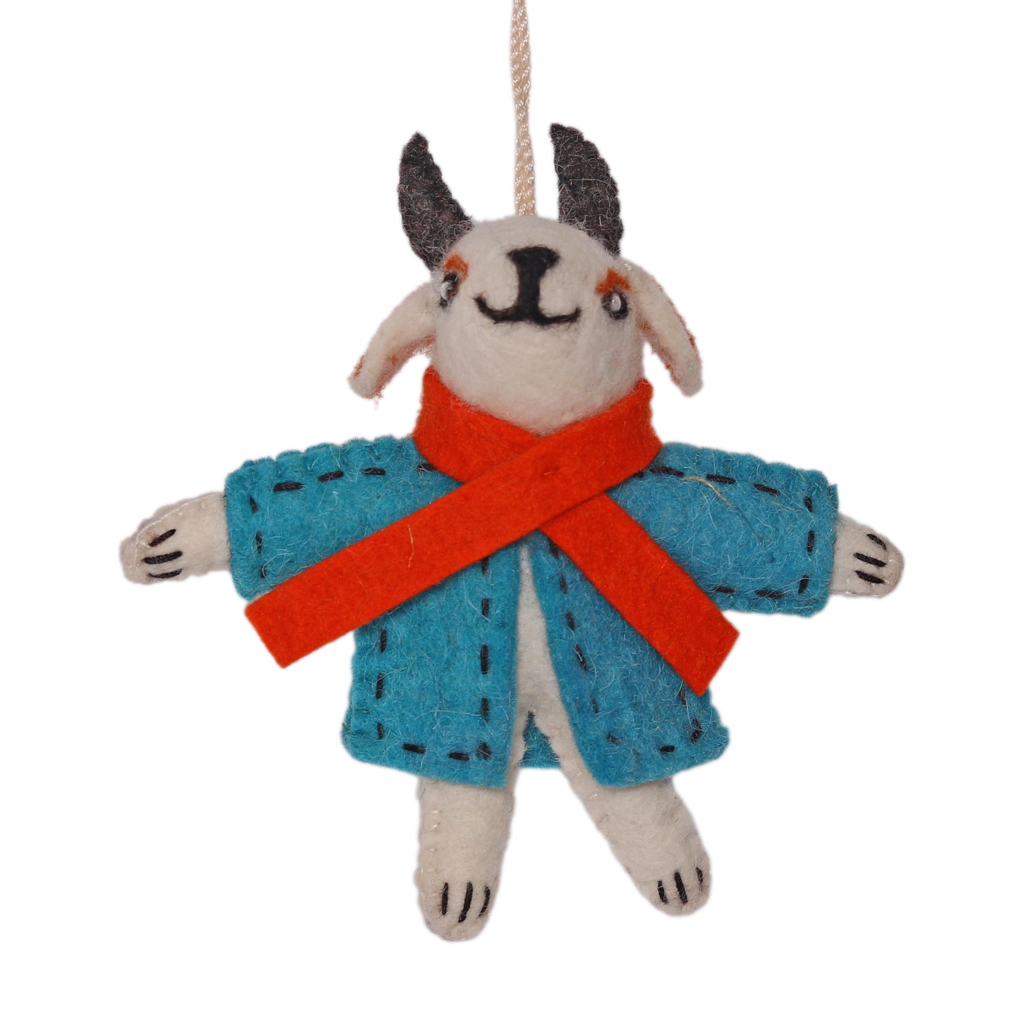 Felt Goat in Jacket, 12cm
