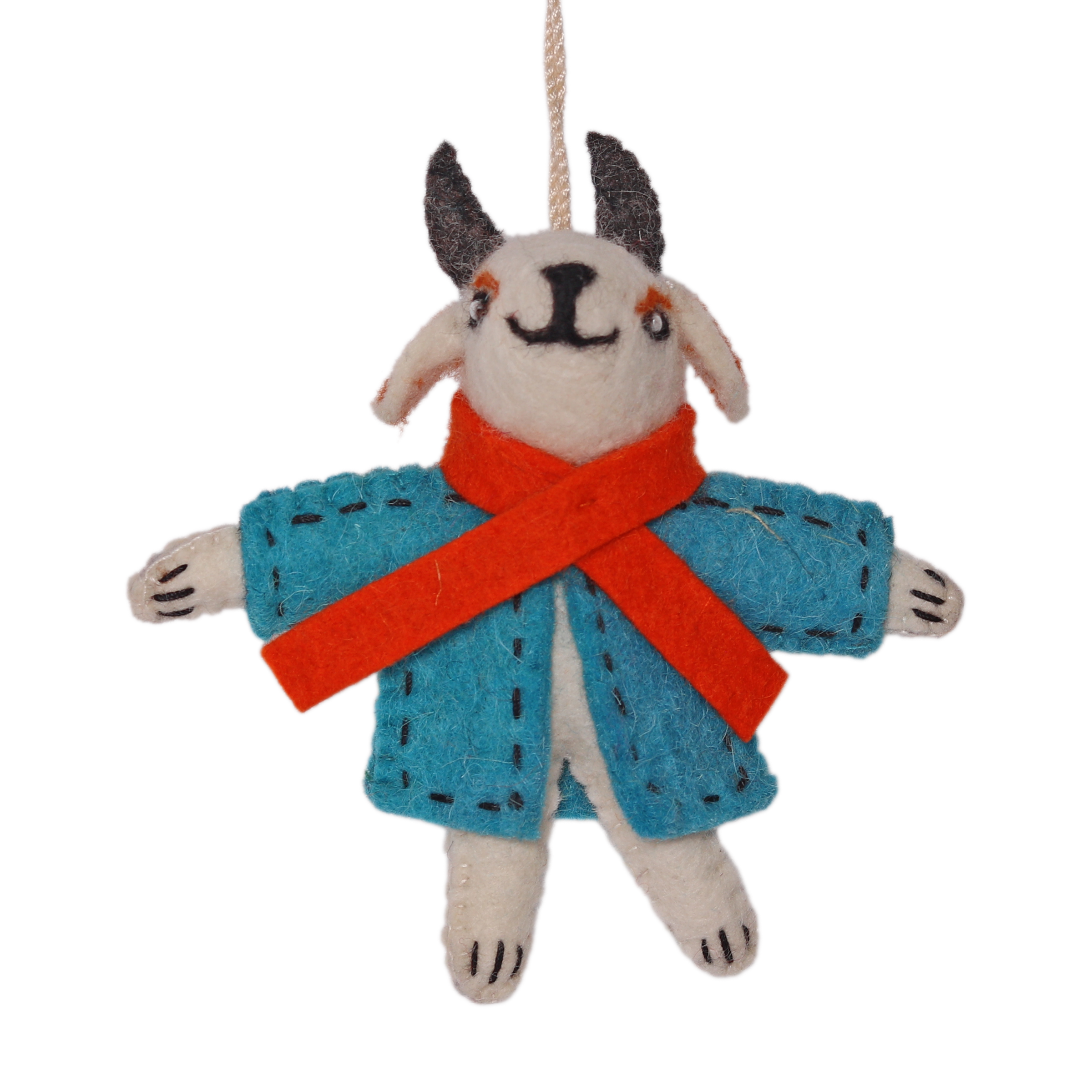 Felt Goat in Jacket, 12cm