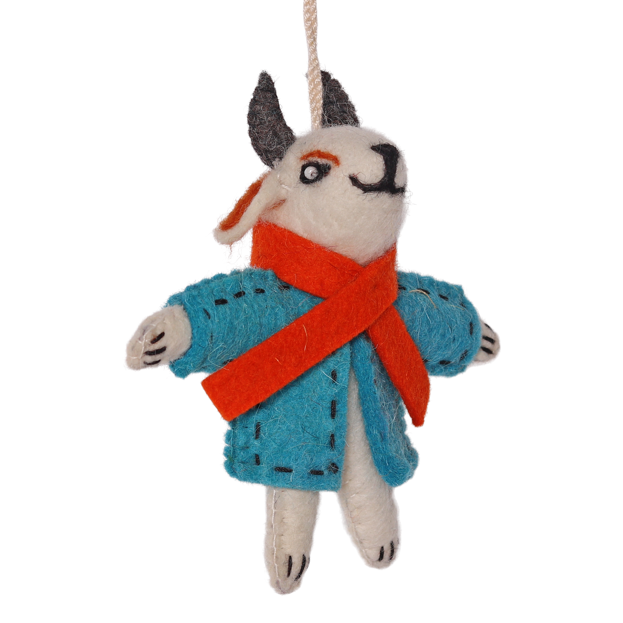 Felt Goat in Jacket, 12cm