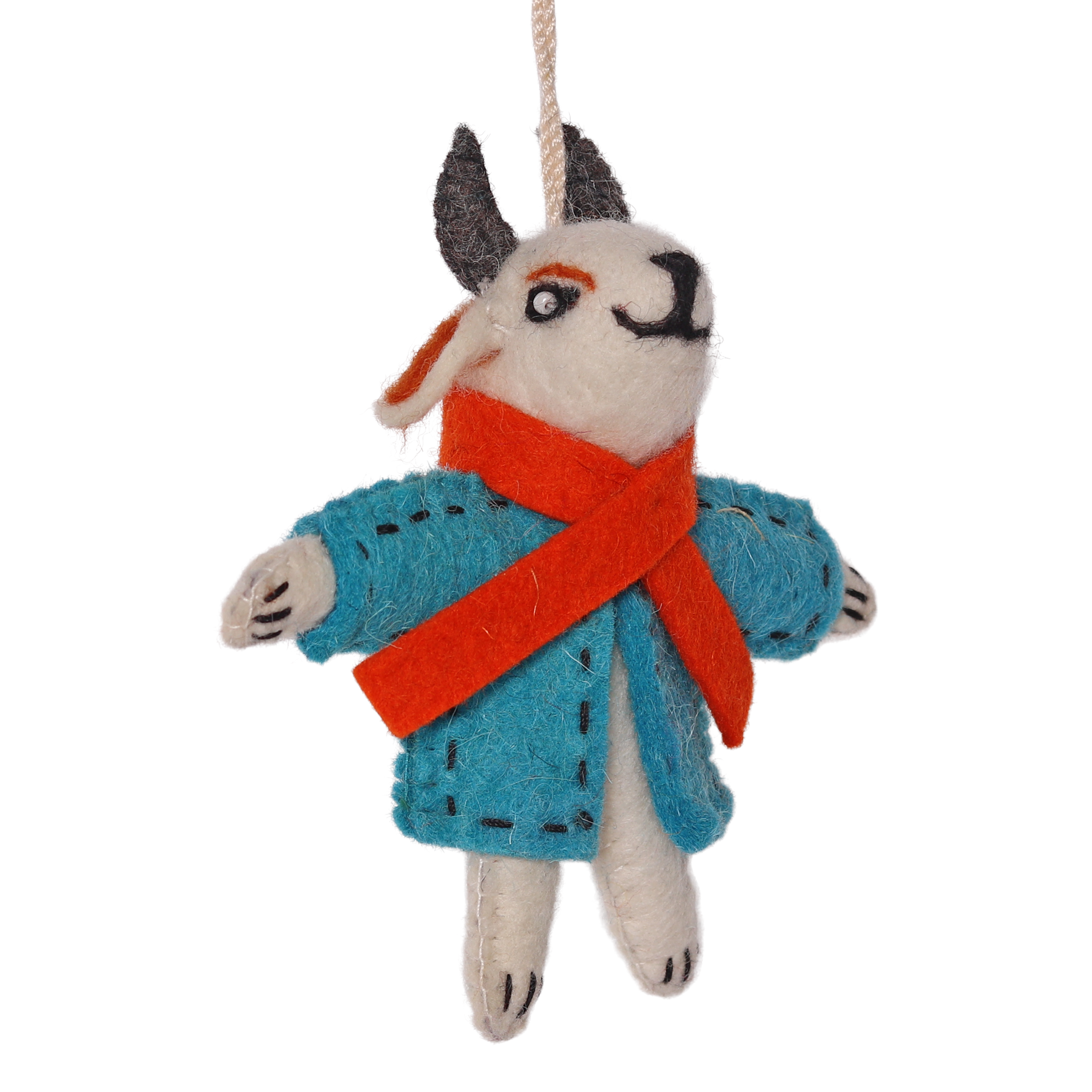 Felt Goat in Jacket, 12cm