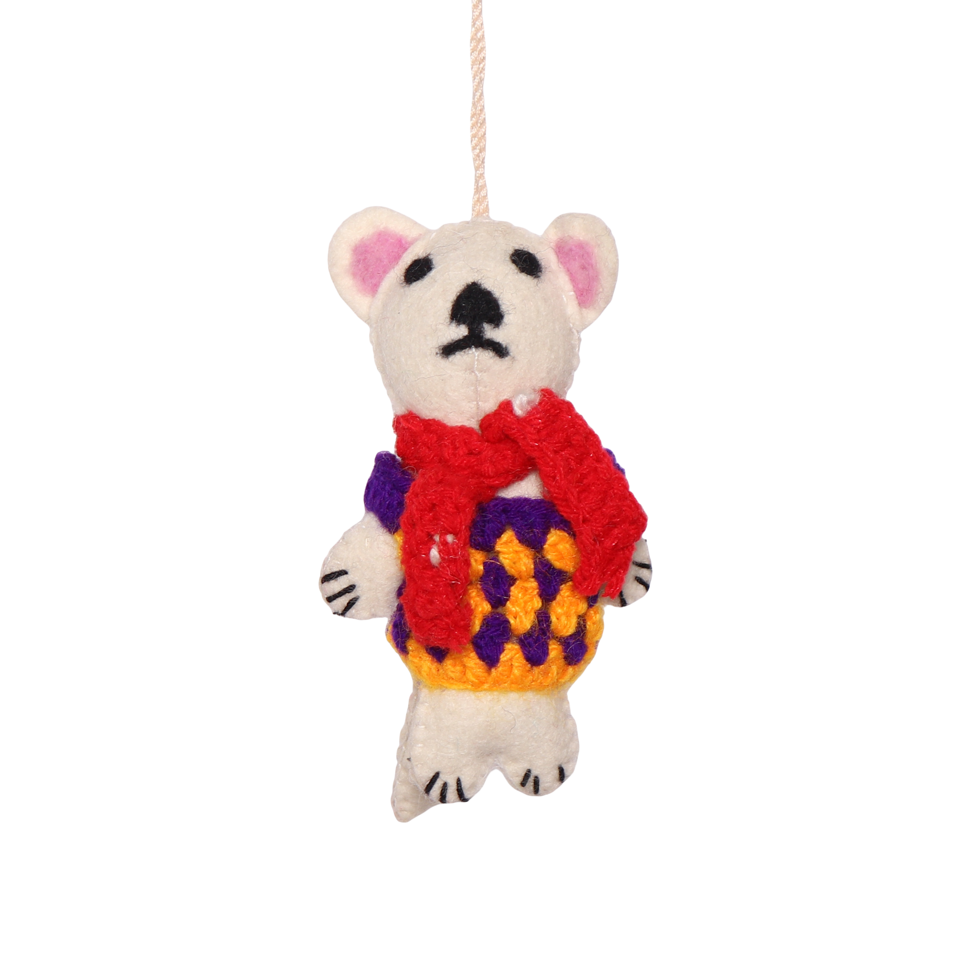 Felt Bear in Jacket, 12cm