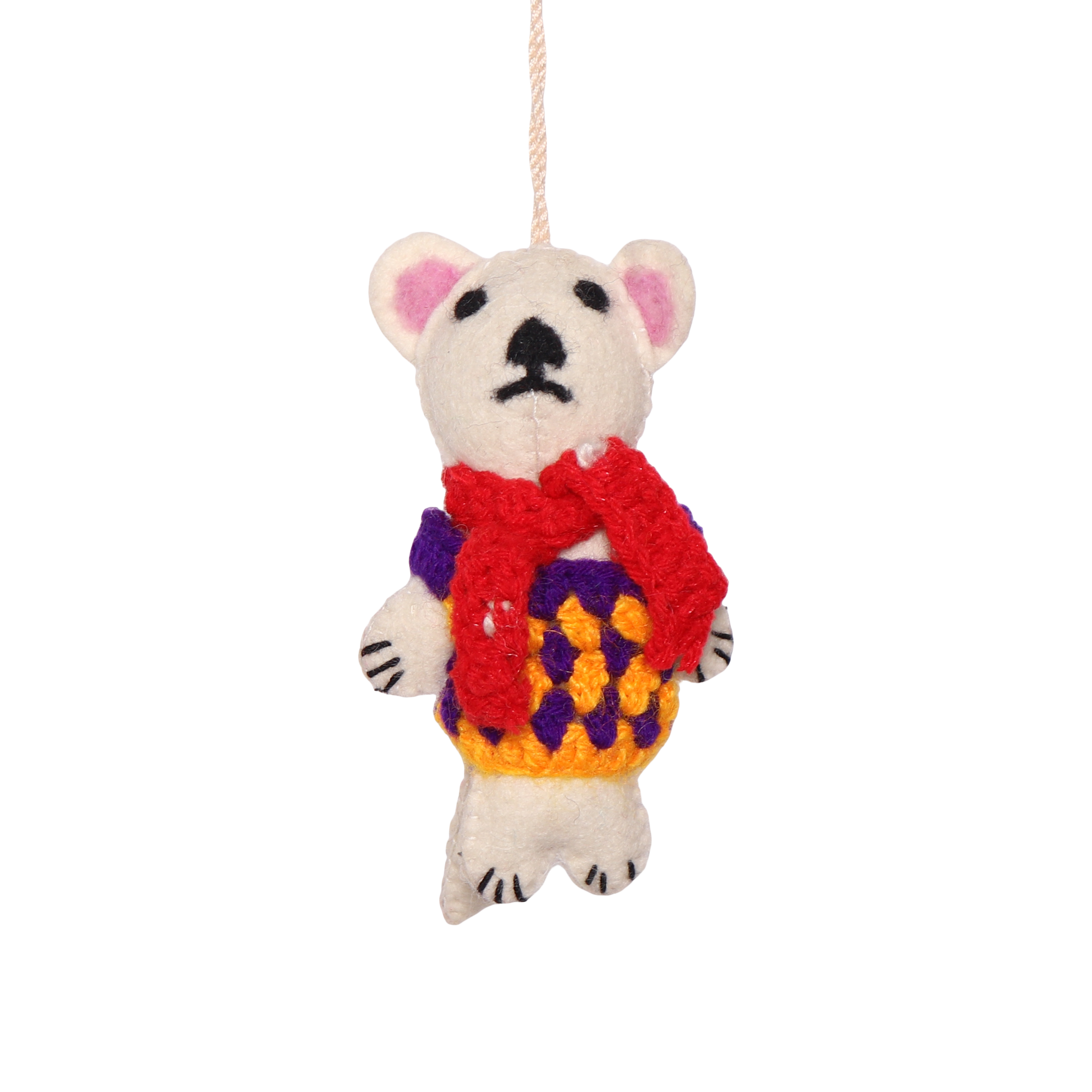 Felt Bear in Jacket, 12cm
