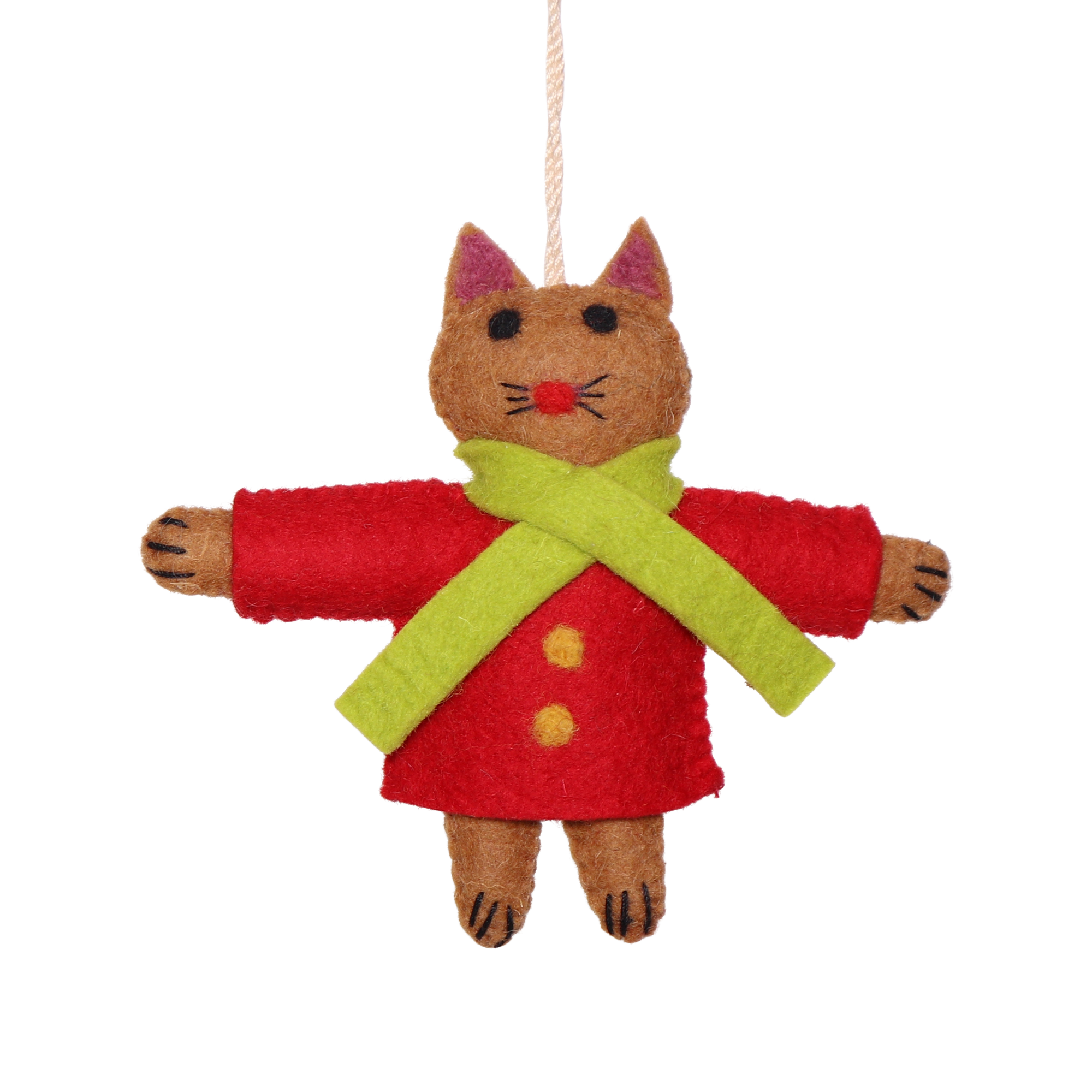 Felt Cat in Jacket, 12cm