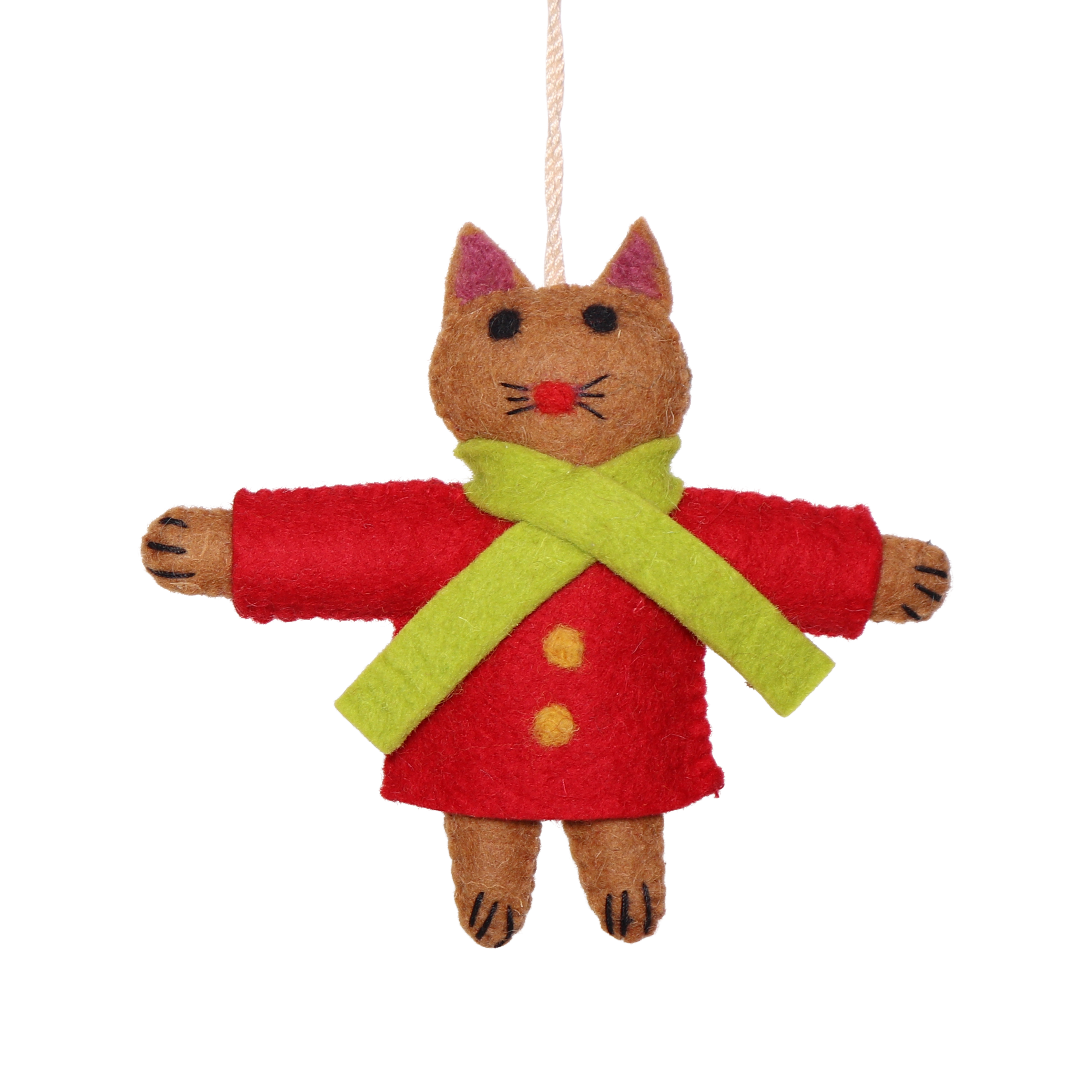 Felt Cat in Jacket, 12cm