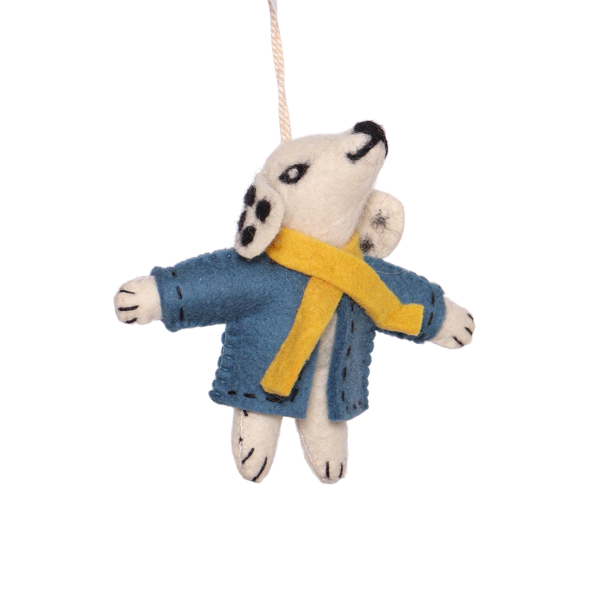 Felt Dog in Jacket, 12cm