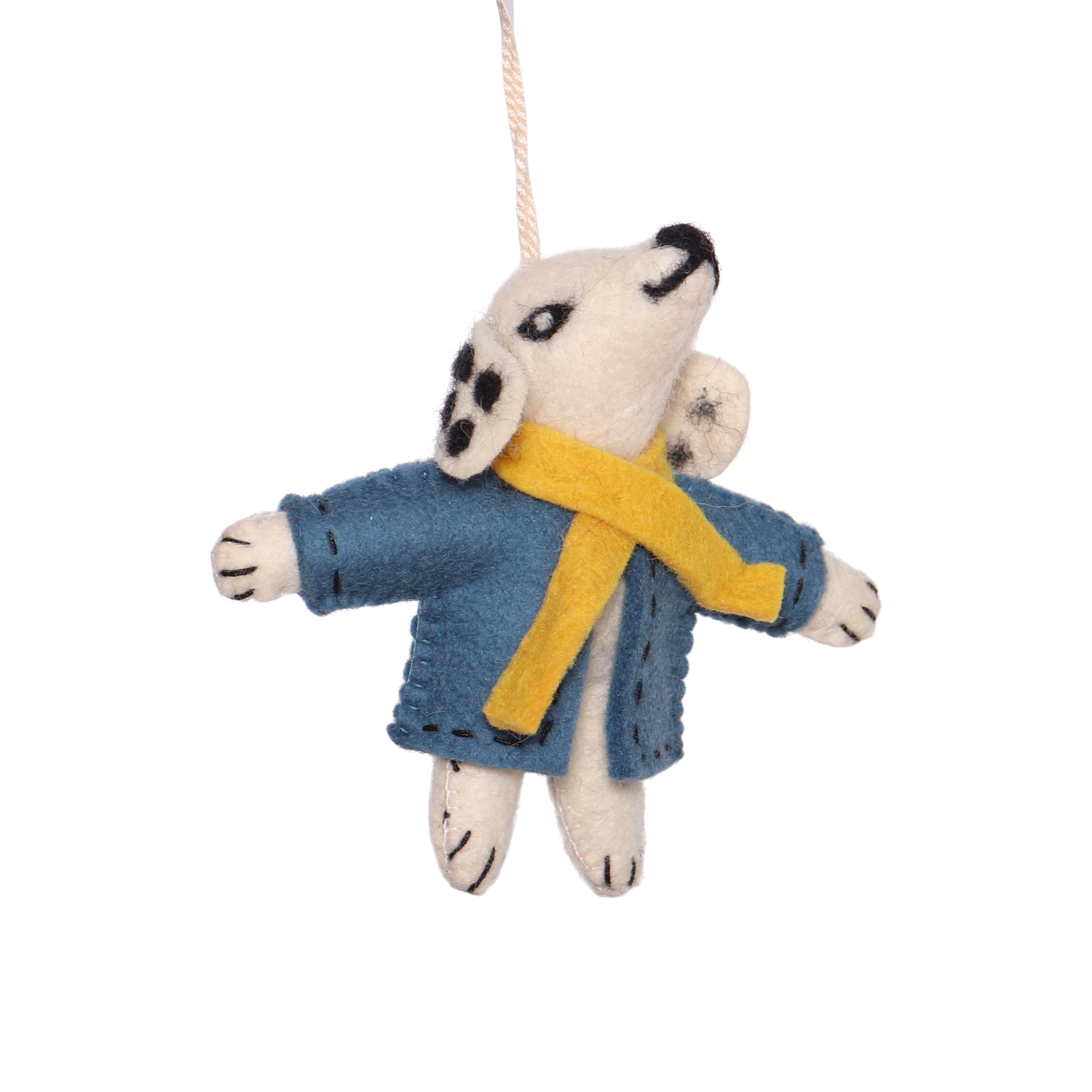 Felt Dog in Jacket, 12cm