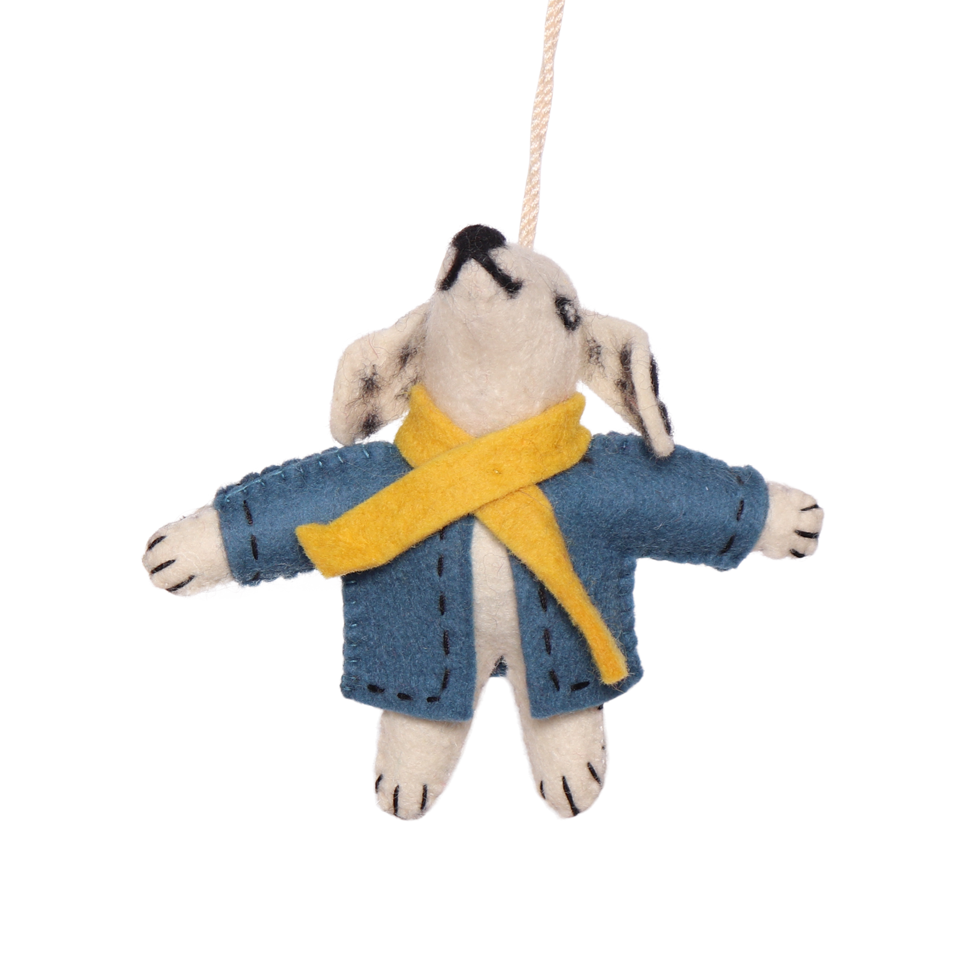 Felt Dog in Jacket, 12cm
