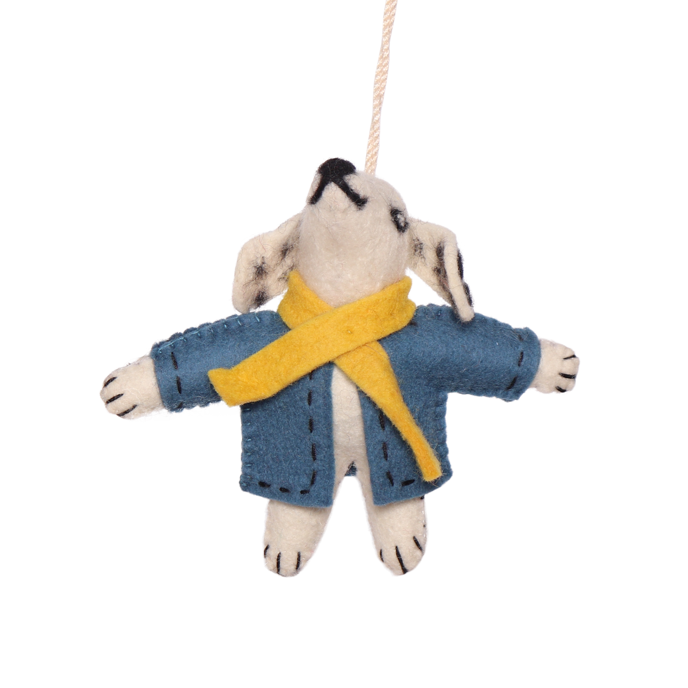 Felt Dog in Jacket, 12cm