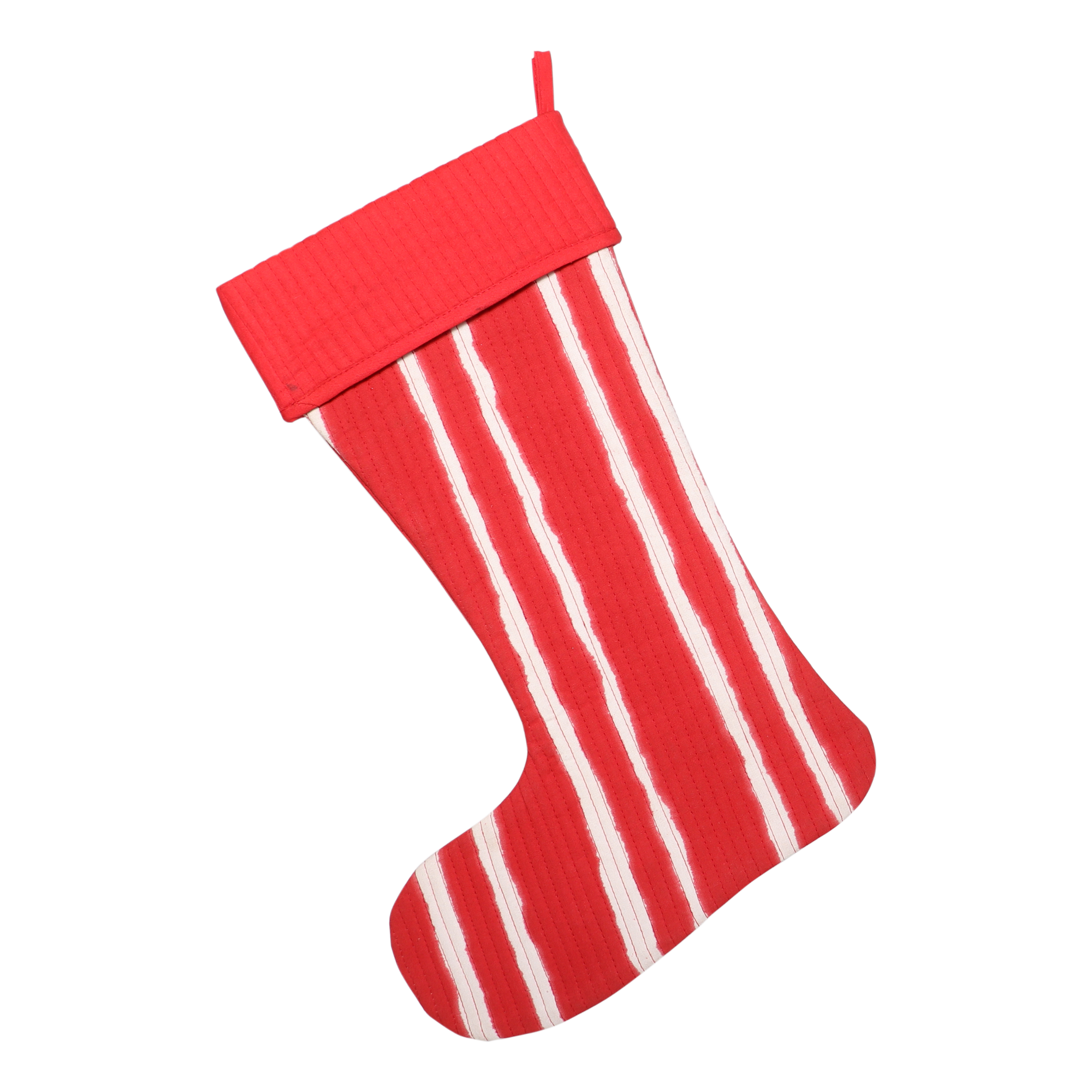 Quilted Stocking Striped Red & White, 40cm