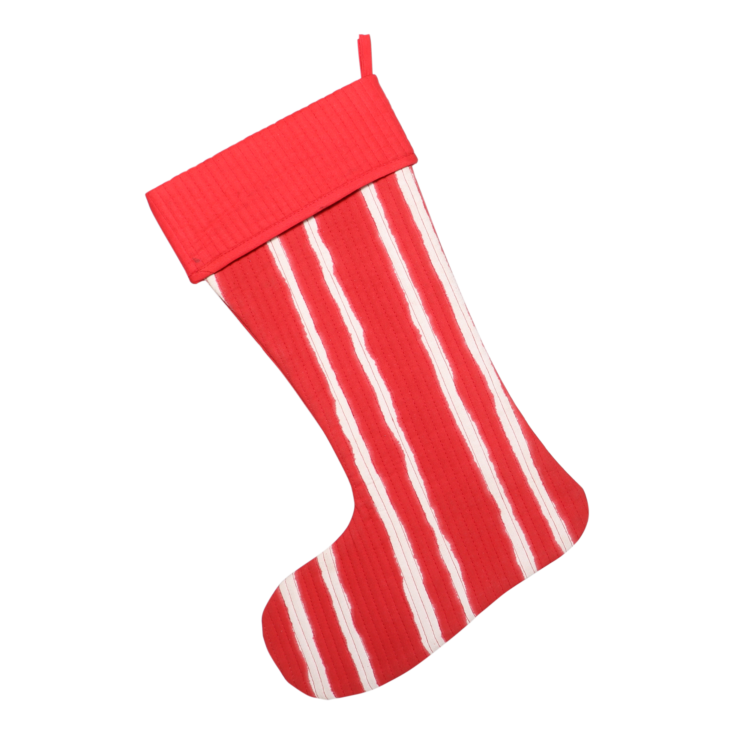 Quilted Stocking Striped Red & White, 40cm