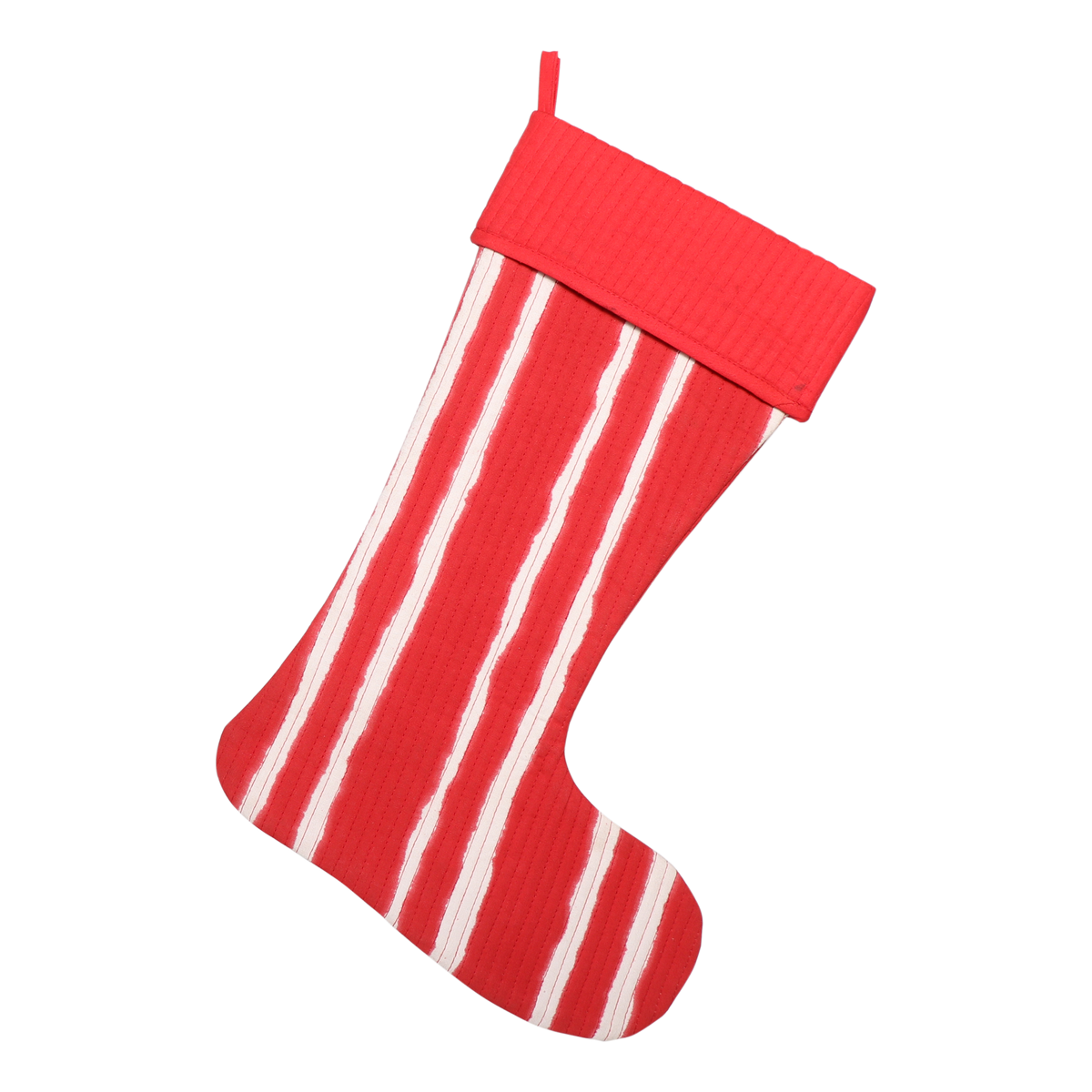 Quilted Stocking Striped Red & White