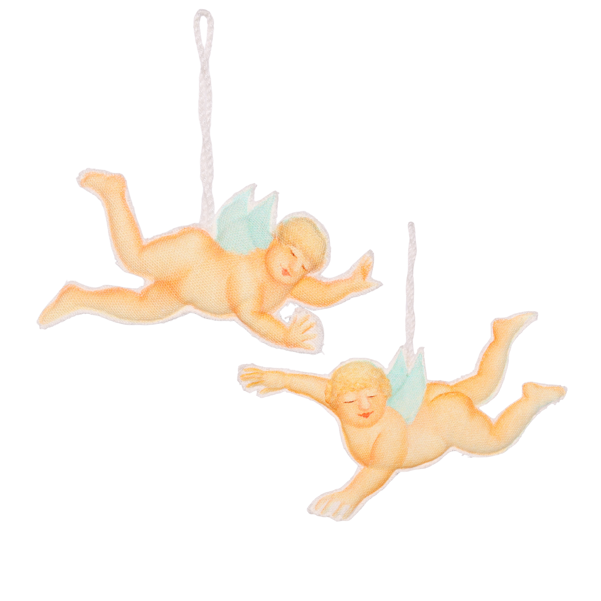 Beryl Cook Cherubs Fabric Decoration 12cm, Duo
