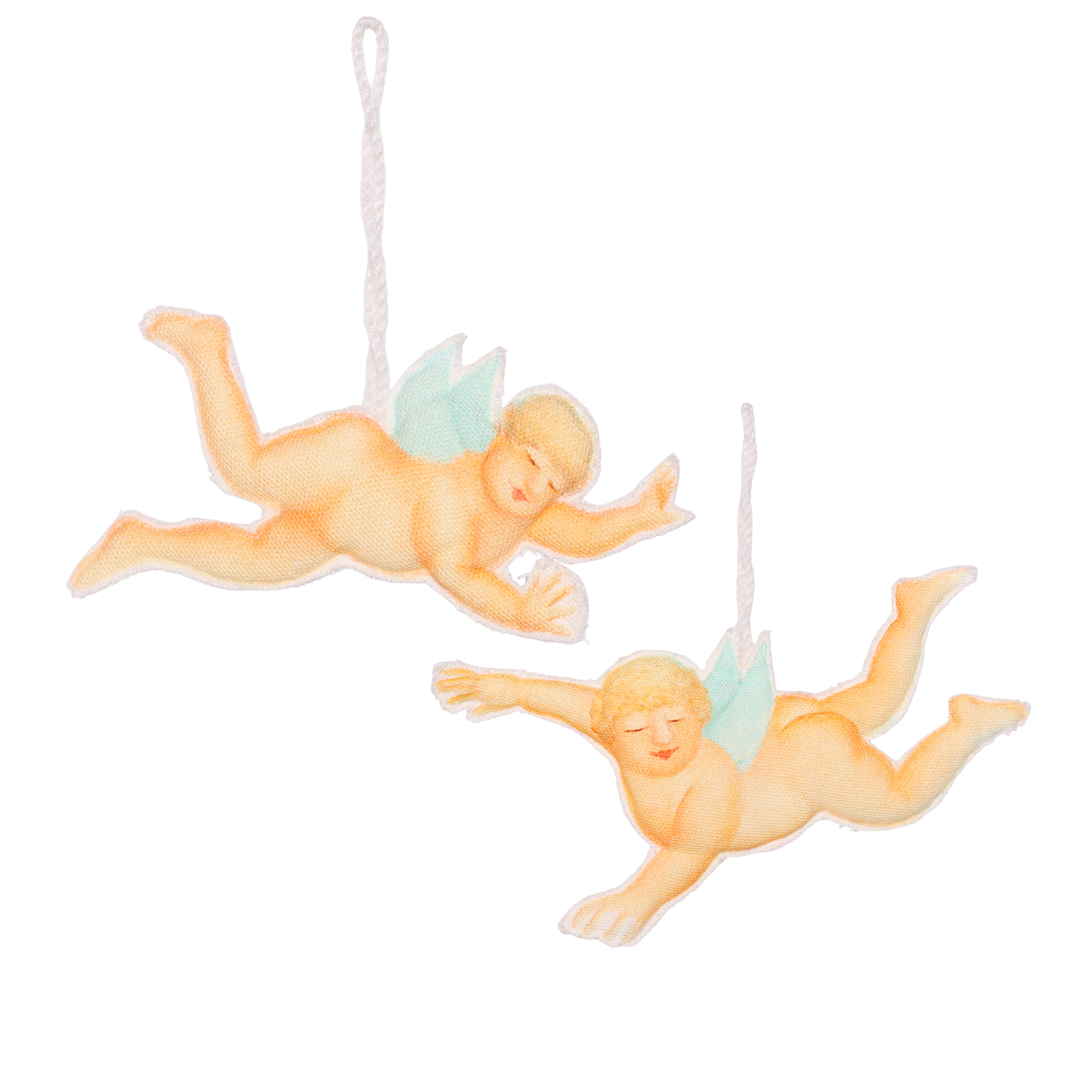Beryl Cook Cherubs Fabric Decoration 12cm, Duo