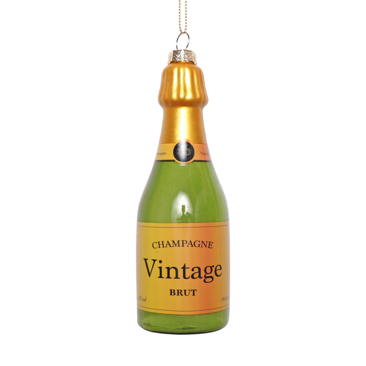 Champagne Bottle Glass Decoration