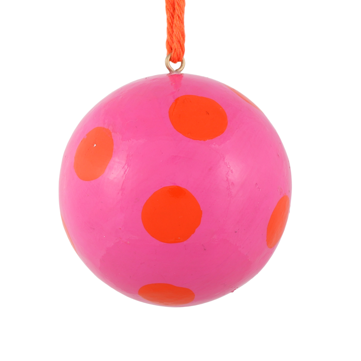 Polka Dot Papier Mache Bauble