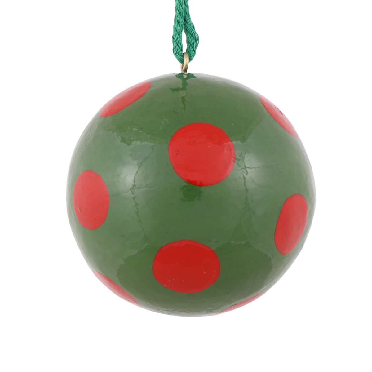 Polka Dot Papier Mache Bauble